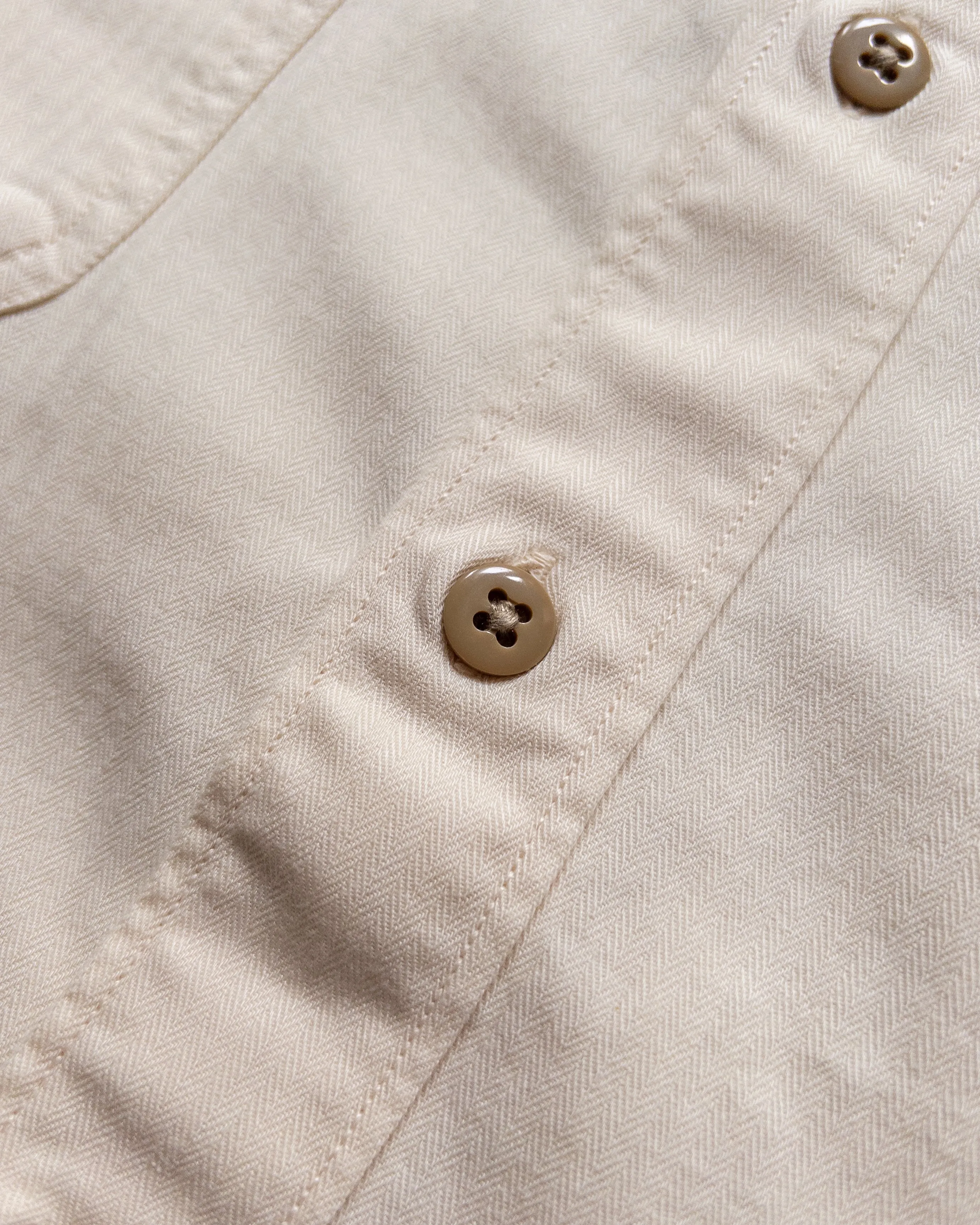 Cotton Herringbone Officer's Shirt - Buttermilk sold by Wythe NY product image thumbnail 3