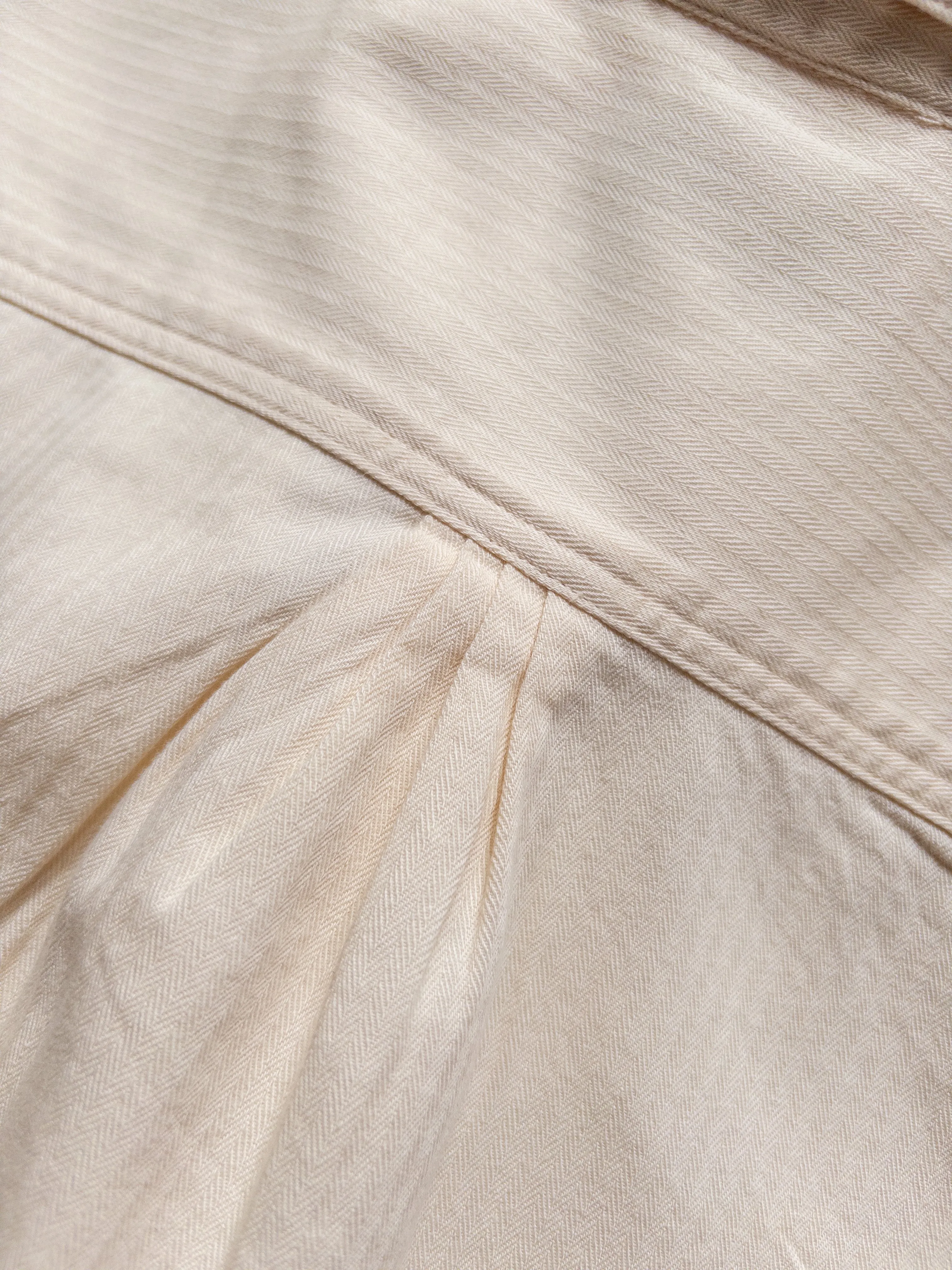 Cotton Herringbone Officer's Shirt - Buttermilk sold by Wythe NY product image thumbnail 5