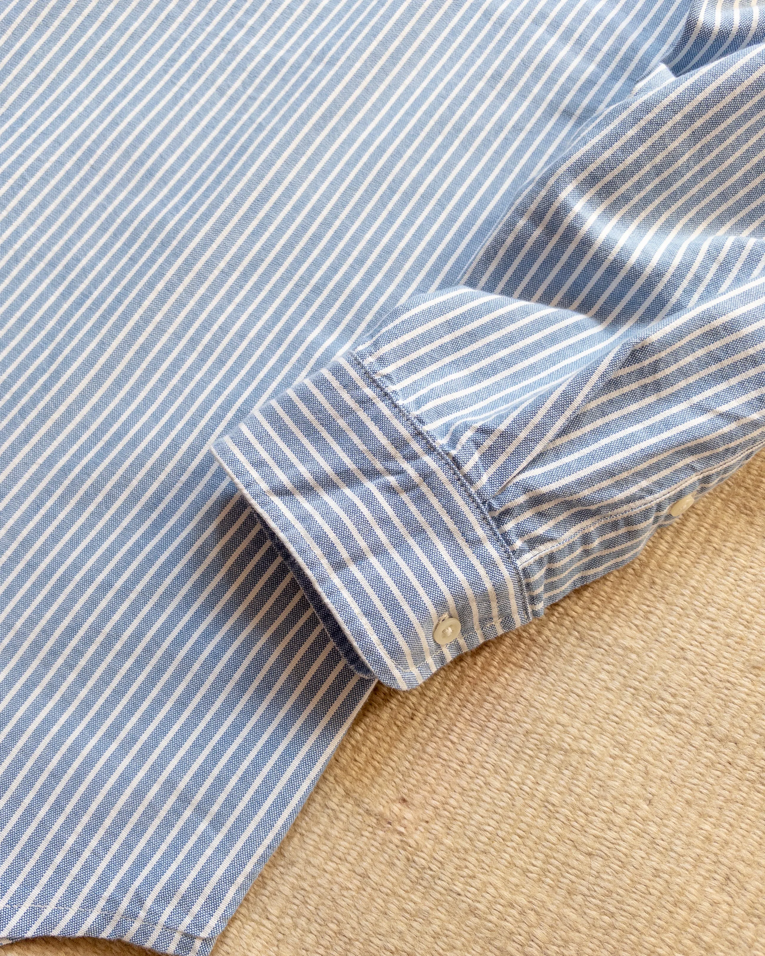 Oxford Cloth Button Down Popover - Blue and White Stripe sold by Wythe NY product image thumbnail 3