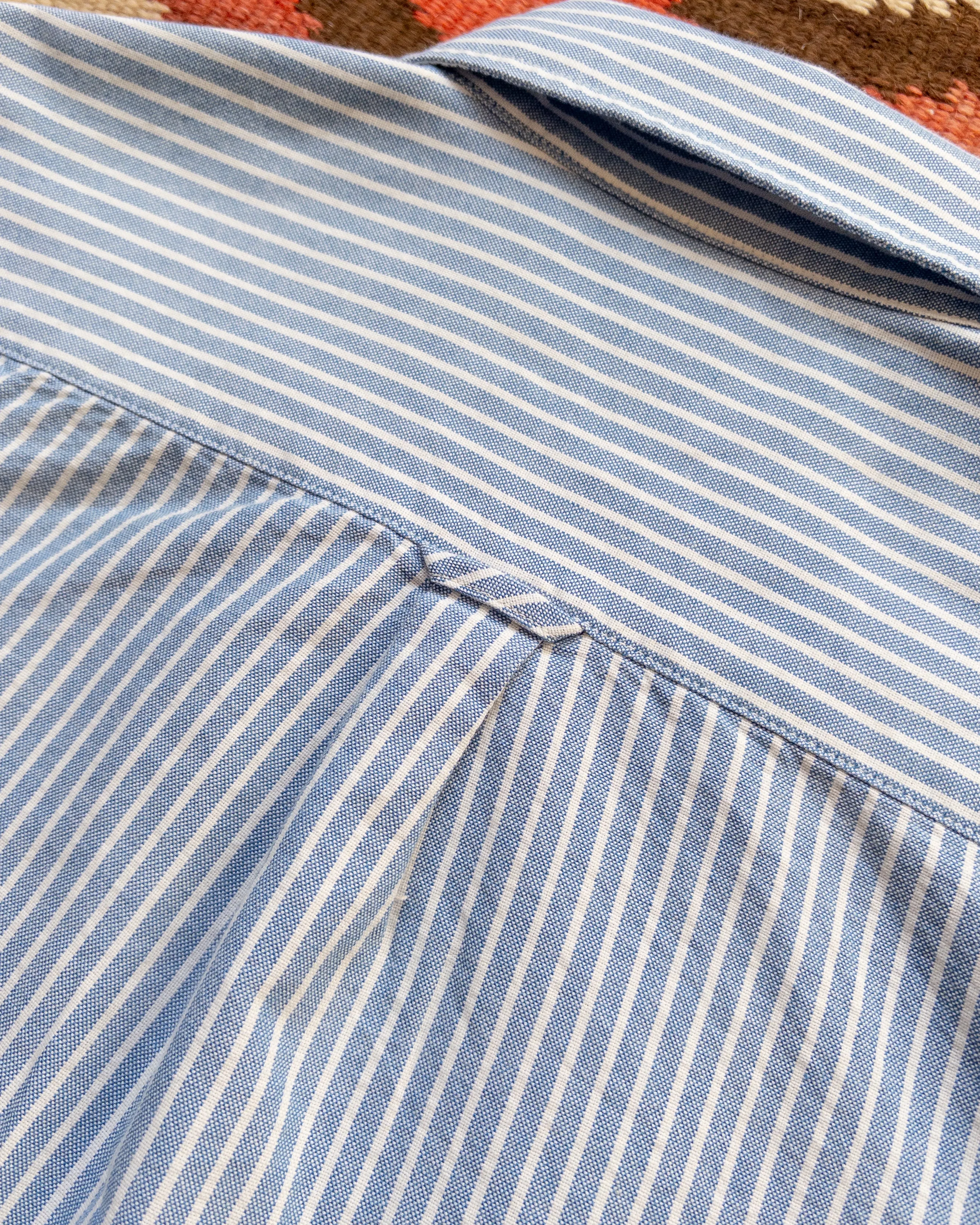 Oxford Cloth Button Down Popover - Blue and White Stripe sold by Wythe NY product image thumbnail 4