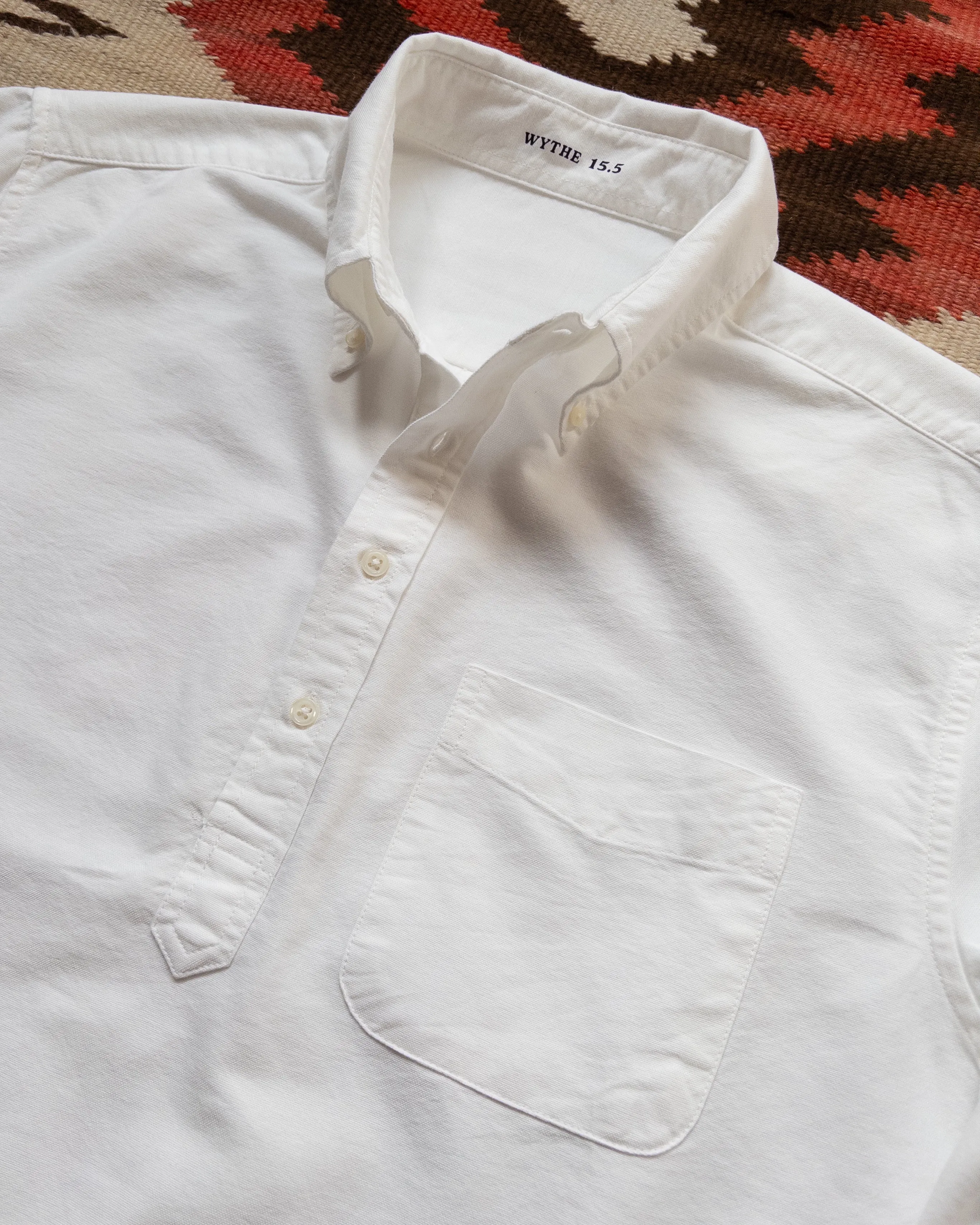 Oxford Cloth Button Down Popover - Classic White sold by Wythe NY product image thumbnail 2
