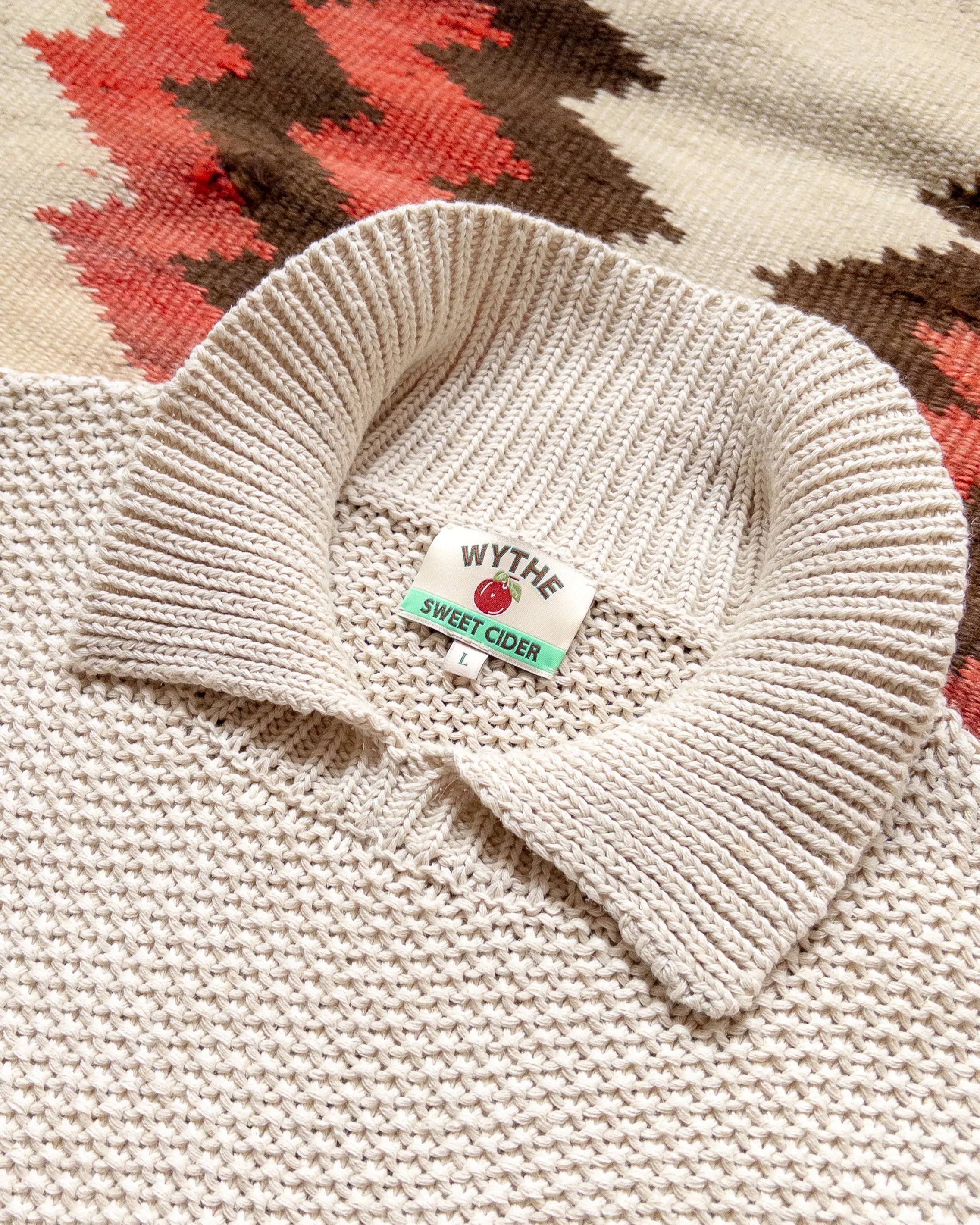 Moss Stitch Collared Sweater - Buttermilk sold by Wythe NY product image thumbnail 4
