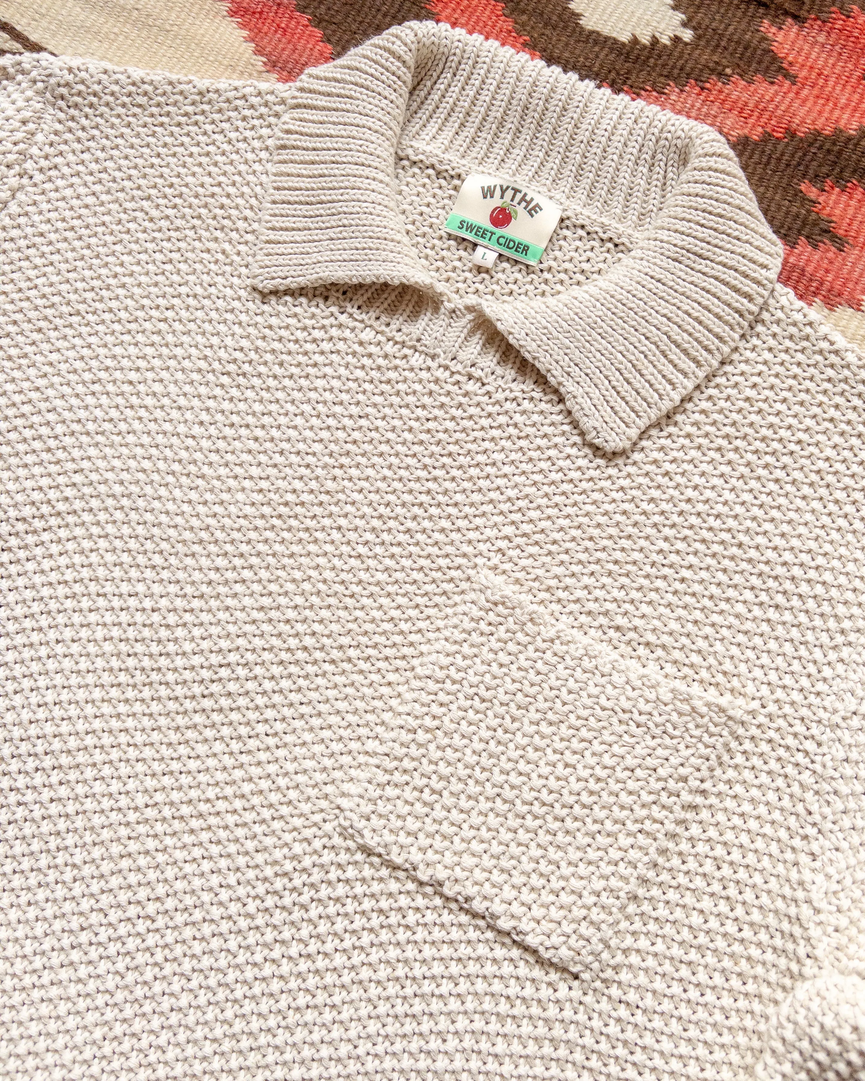 Moss Stitch Collared Sweater - Buttermilk sold by Wythe NY product image thumbnail 2