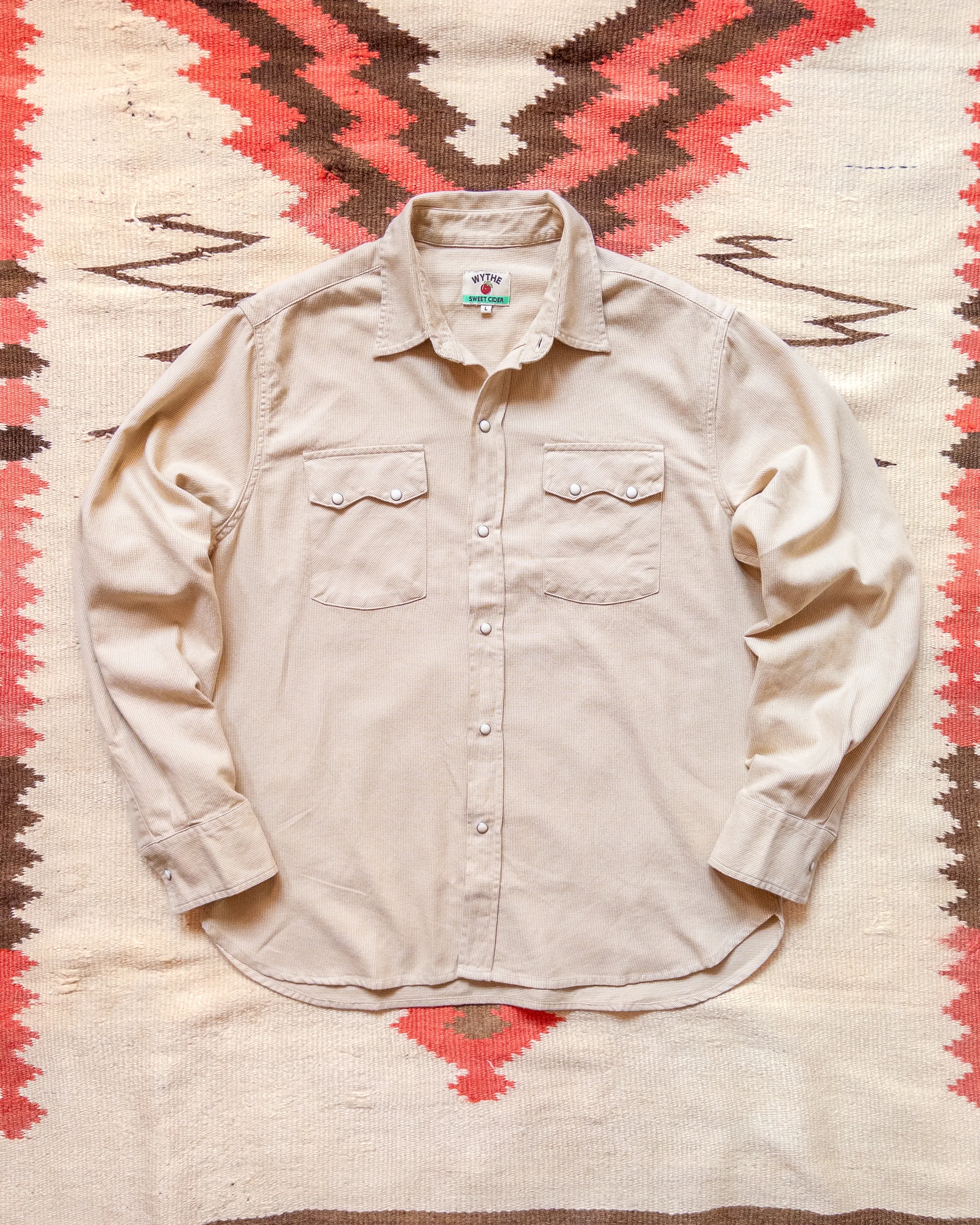 Vintage Tickweave Pearlsnap Shirt - Butterscotch sold by Wythe NY