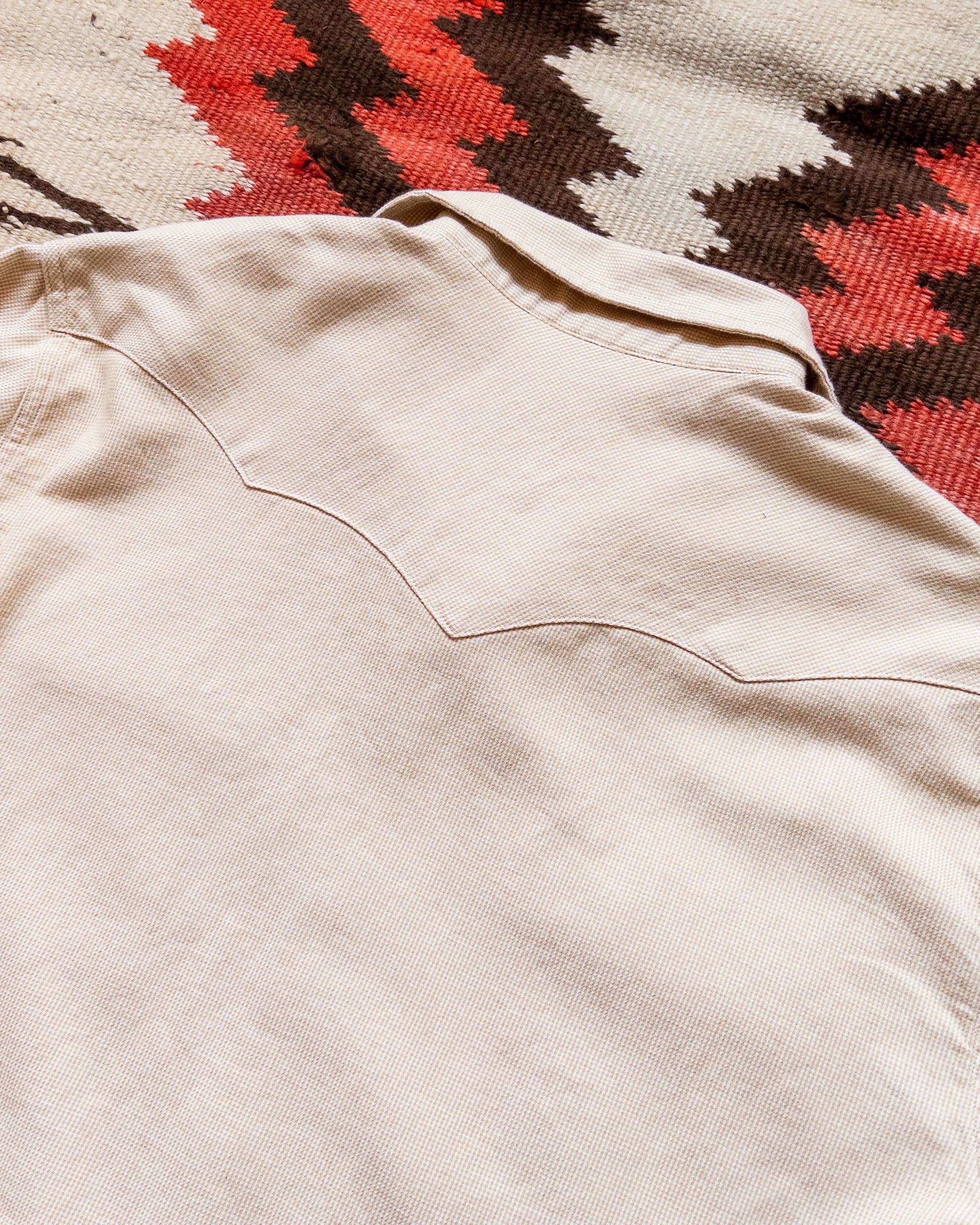 Vintage Tickweave Pearlsnap Shirt - Butterscotch sold by Wythe NY product image thumbnail 5