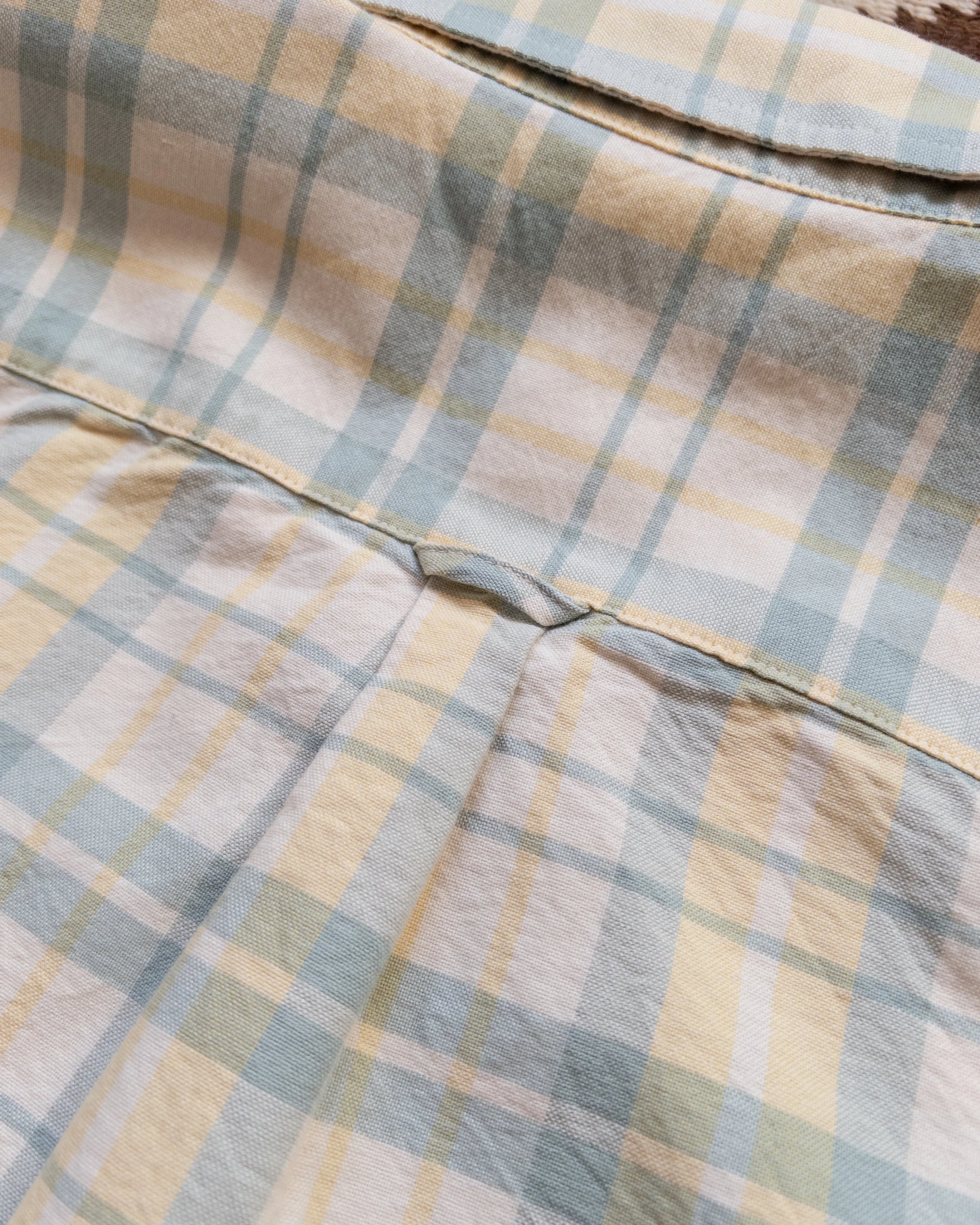 Oxford Cloth Button Down Popover - Sage and Sunflower Plaid sold by Wythe NY product image thumbnail 4