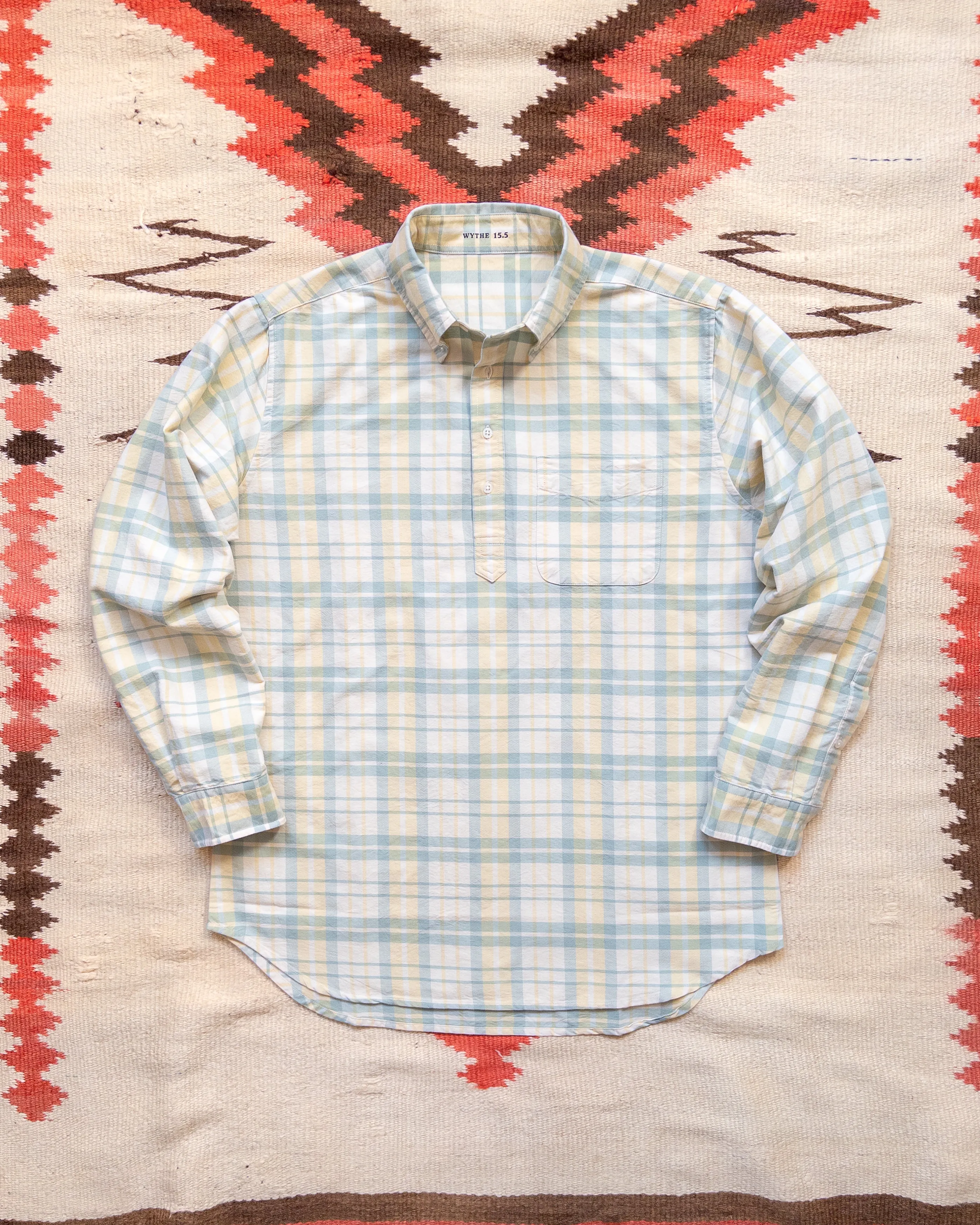 Oxford Cloth Button Down Popover - Sage and Sunflower Plaid sold by Wythe NY