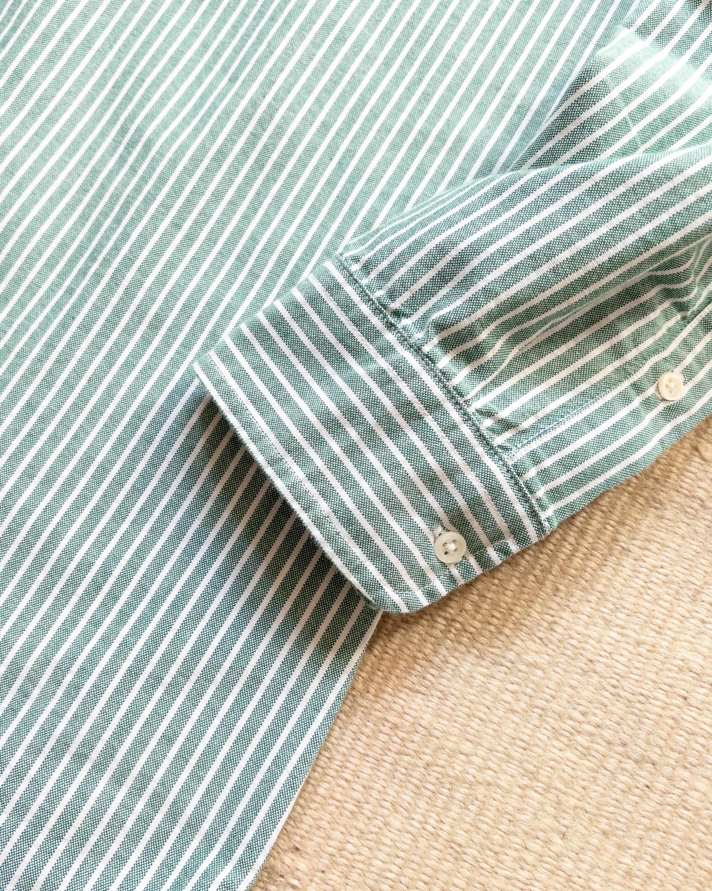 Oxford Cloth Button Down Popover - Evergreen Stripe sold by Wythe NY product image thumbnail 3