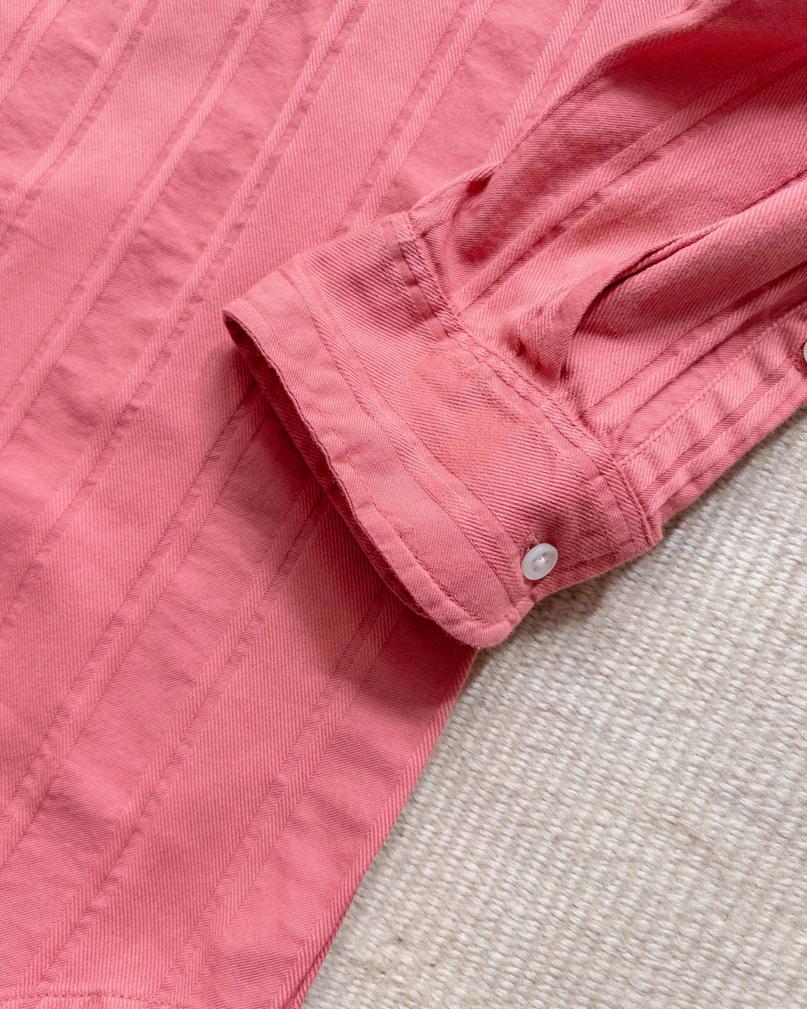 French Hickory Stripe Popover Button Down - Poppy Red sold by Wythe NY product image thumbnail 3