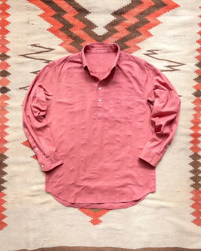 French Hickory Stripe Popover Button Down - Poppy Red sold by Wythe NY