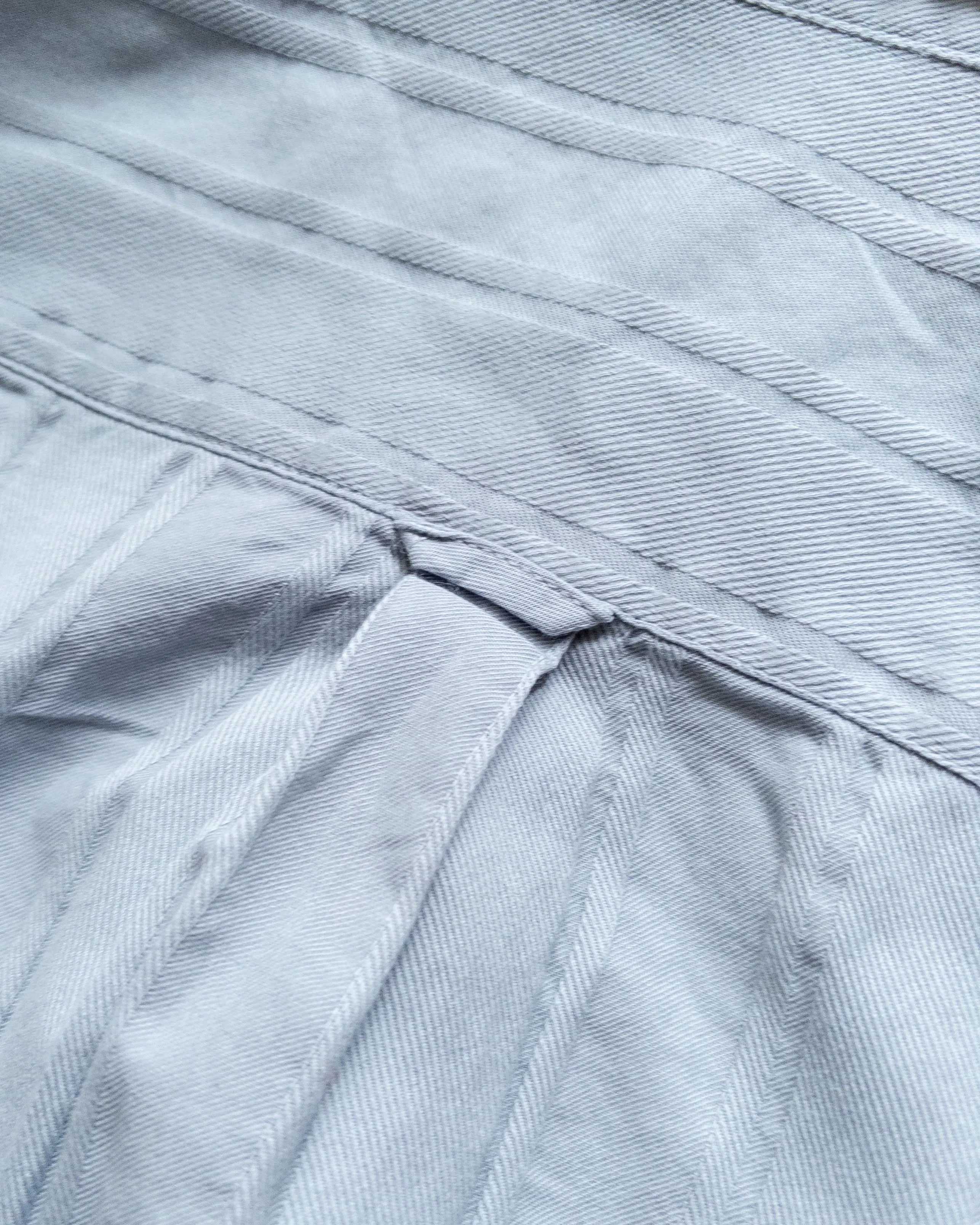 French Hickory Stripe Popover Button Down - Faded Bench Blue sold by Wythe NY product image thumbnail 4