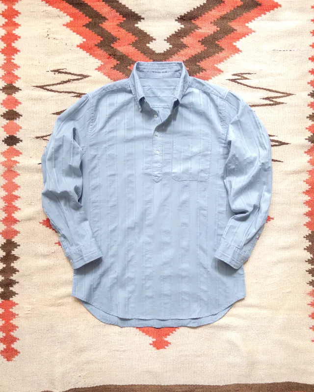 French Hickory Stripe Popover Button Down - Faded Bench Blue made by Wythe NY