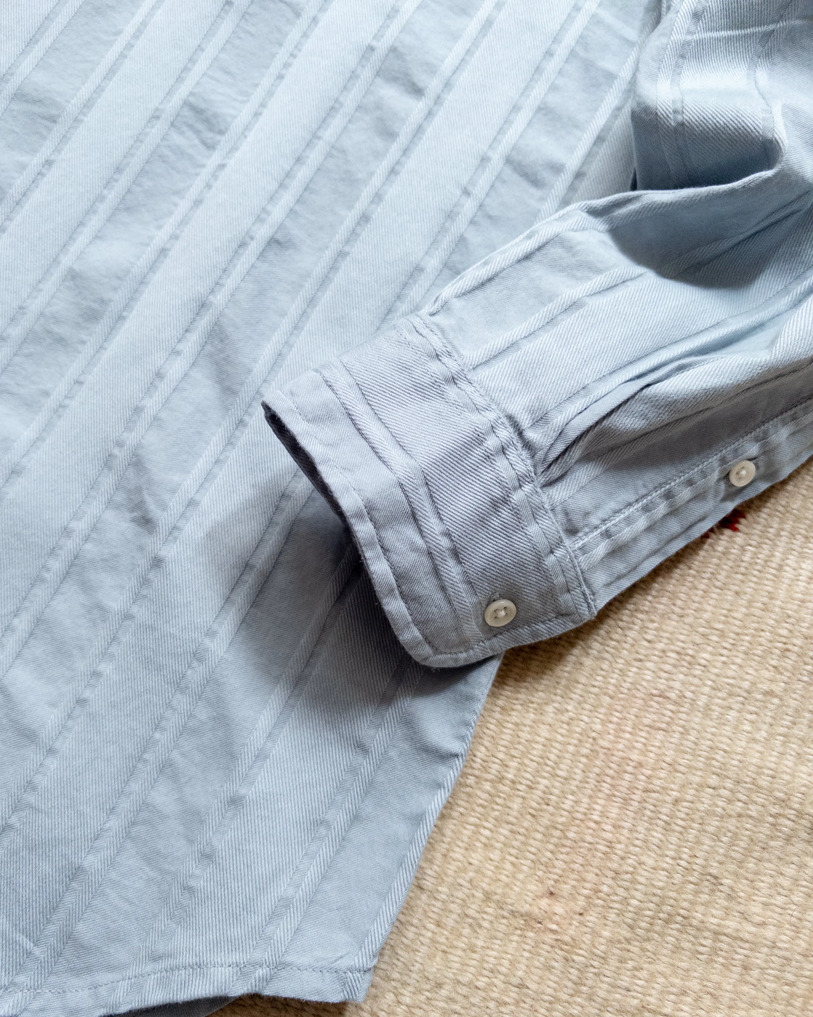 French Hickory Stripe Popover Button Down - Faded Bench Blue sold by Wythe NY product image thumbnail 3