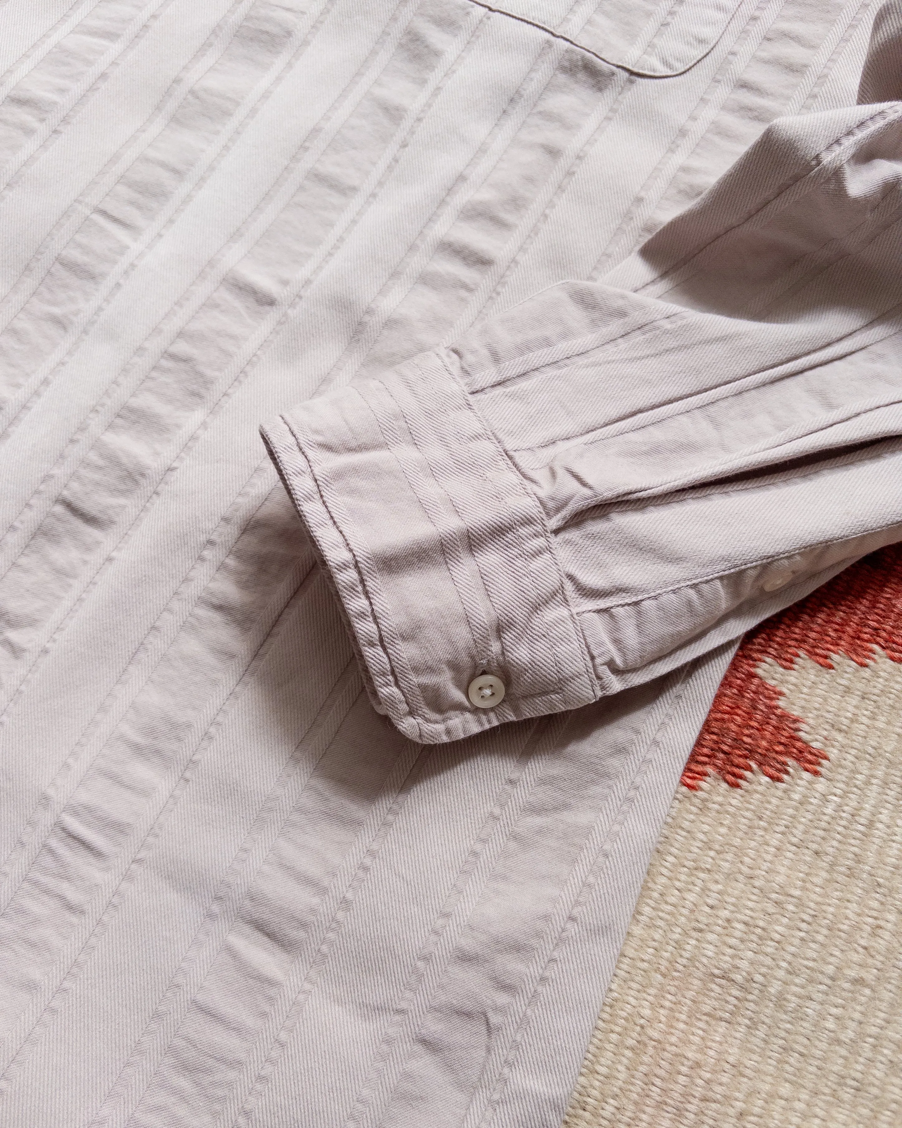 French Hickory Stripe Popover Button Down - Mauve sold by Wythe NY product image thumbnail 3