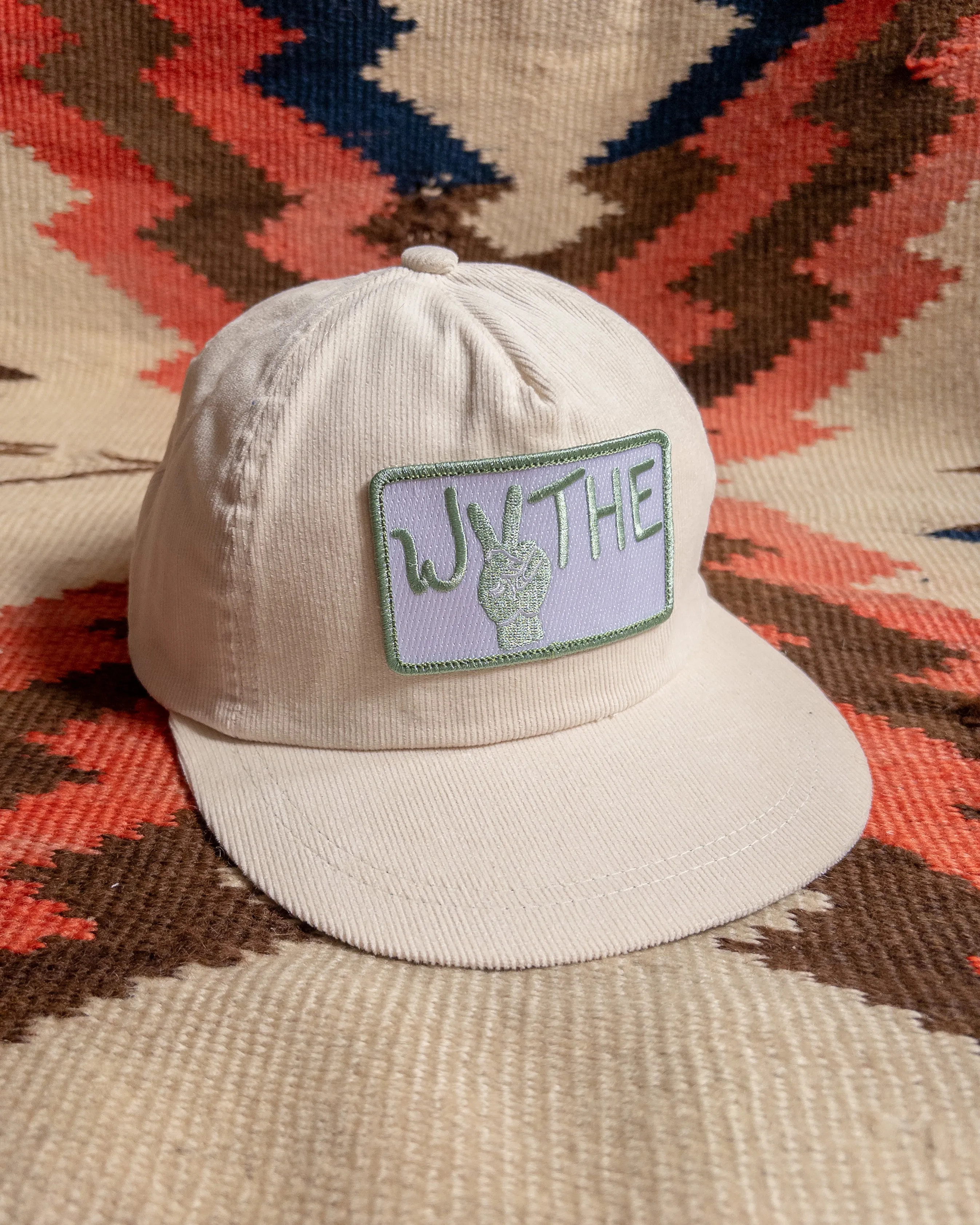 Corduroy Peace Hat - Cream sold by Wythe NY
