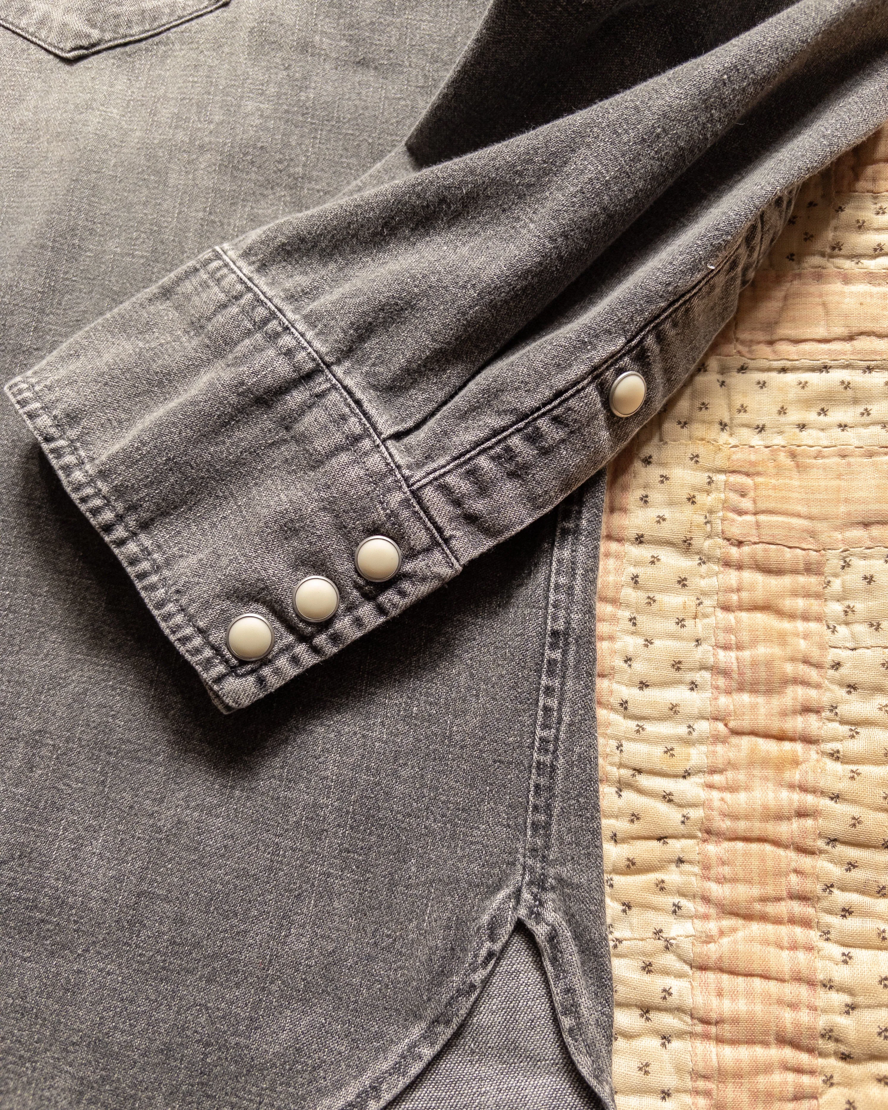 Denim Pearlsnap Shirt - Washed Black sold by Wythe NY product image thumbnail 3