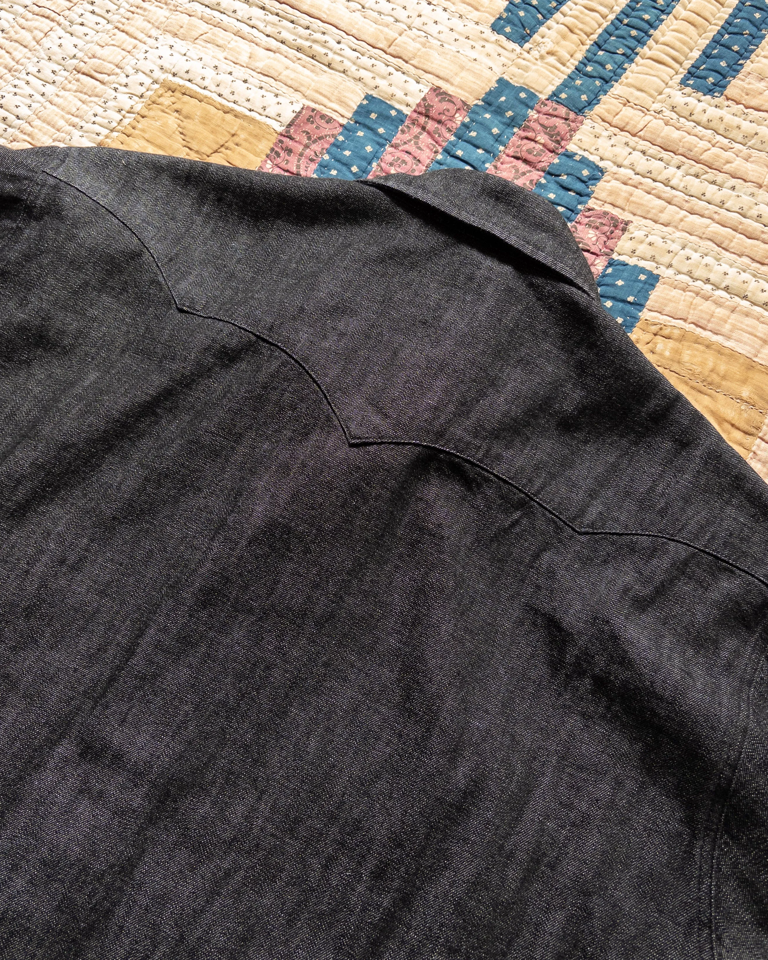 Denim Pearlsnap Shirt - Rinsed Black sold by Wythe NY product image thumbnail 3
