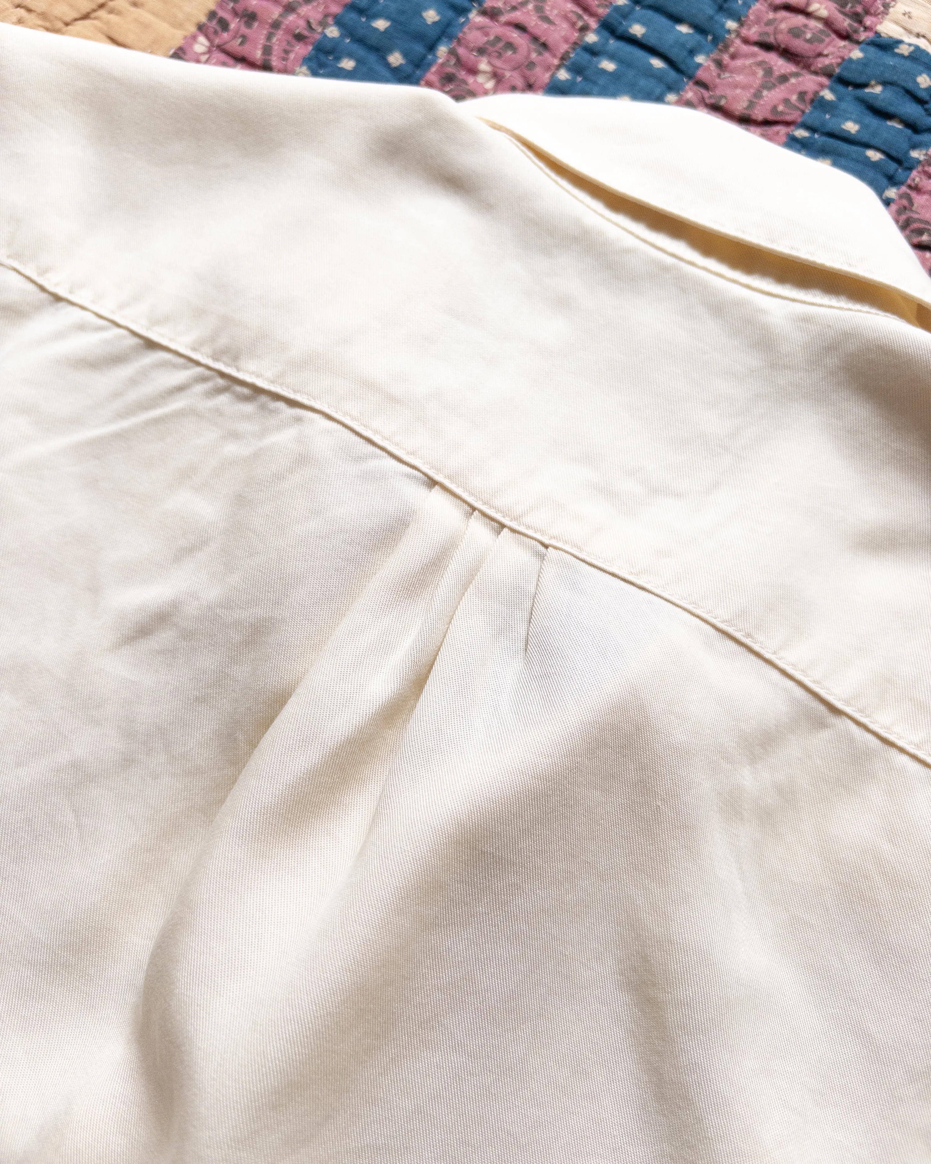 Tencel Gabardine Pearlsnap Shirt - Buttermilk sold by Wythe NY product image thumbnail 4