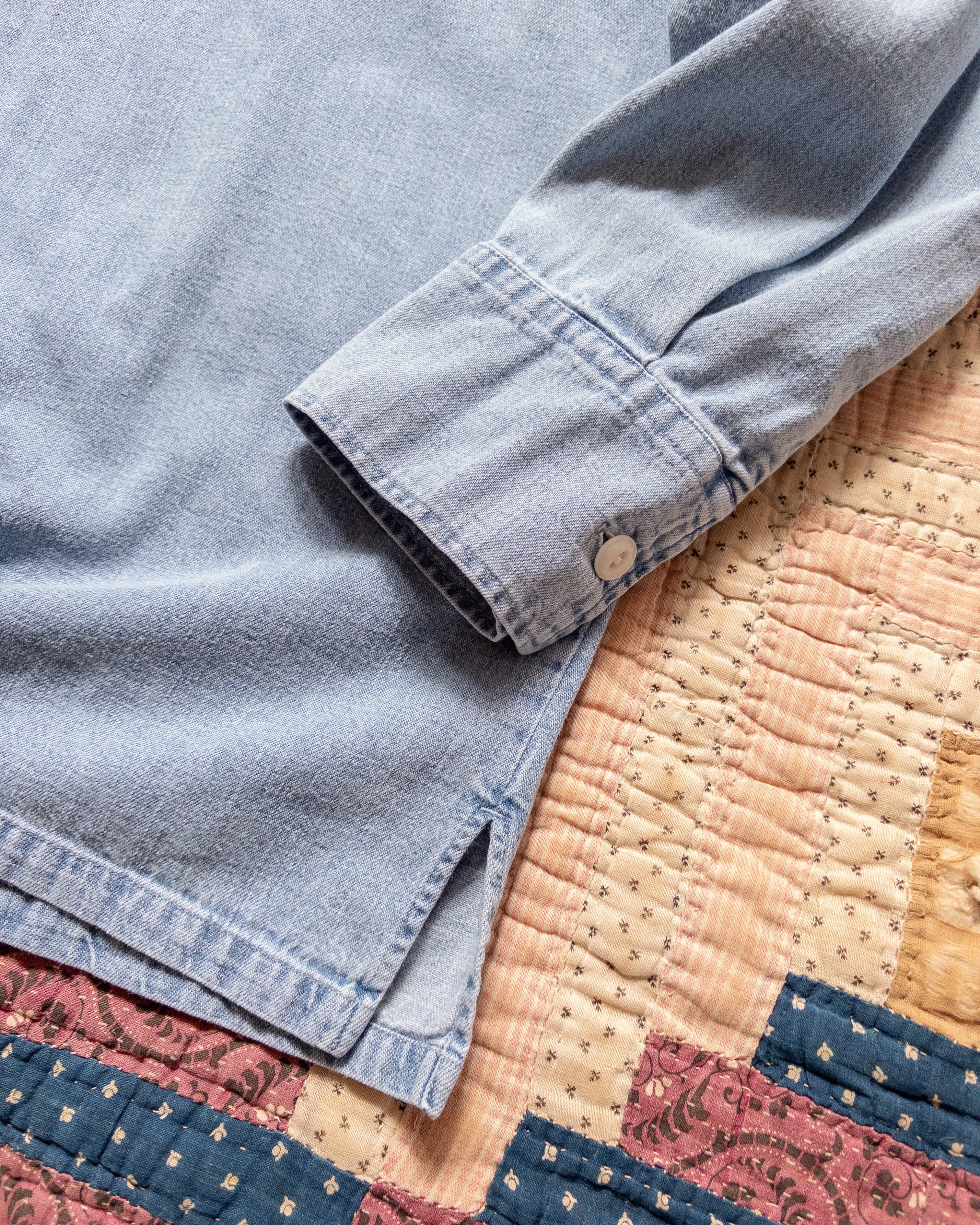 Denim Pullover Shirt - Washed Indigo sold by Wythe NY product image thumbnail 4