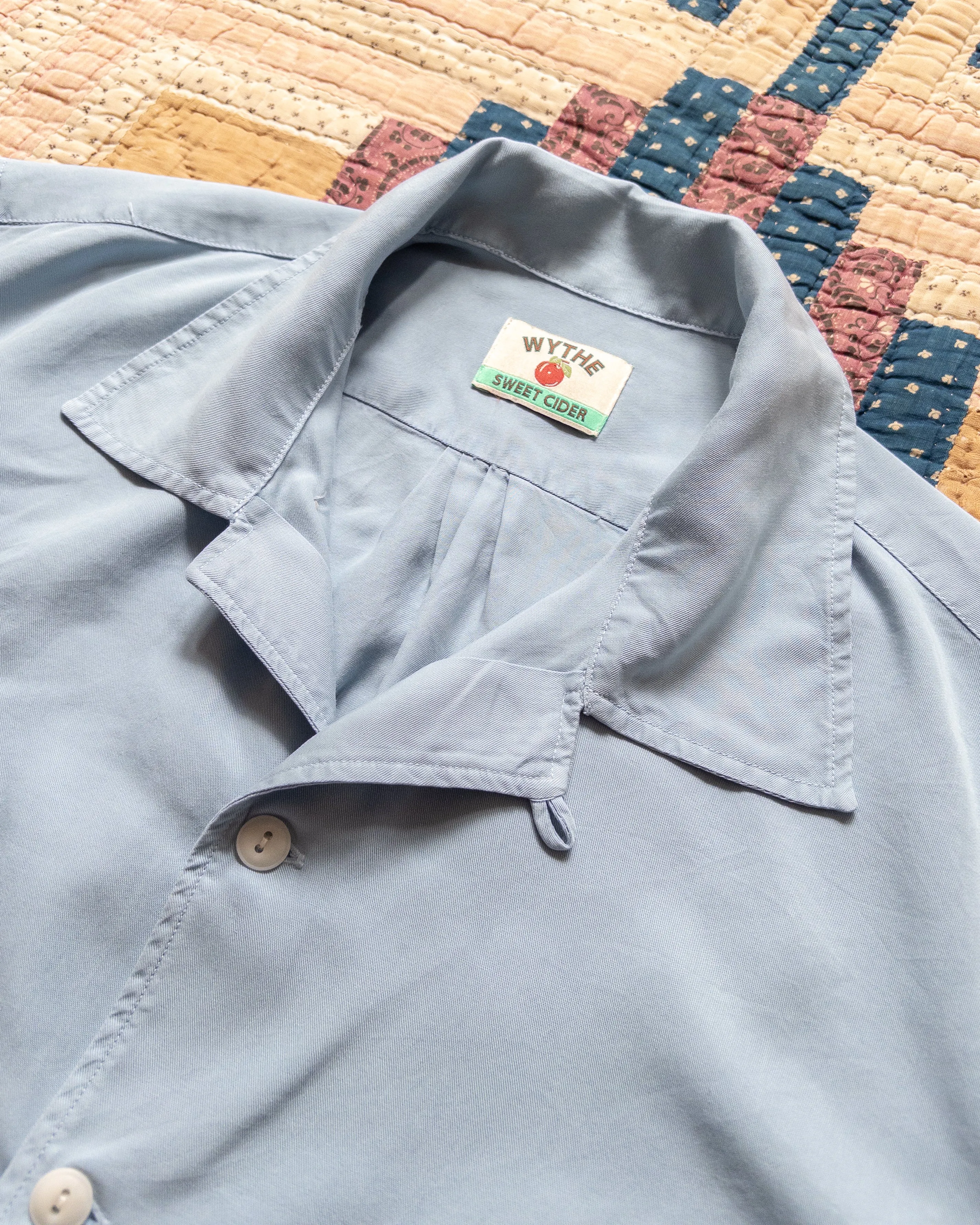 Tencel Gabardine Patio Shirt - Faded Bench Blue sold by Wythe NY product image thumbnail 3