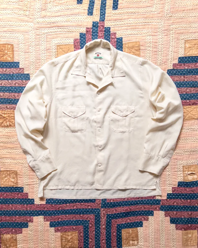Tencel Gabardine Patio Shirt - Buttermilk made by Wythe NY