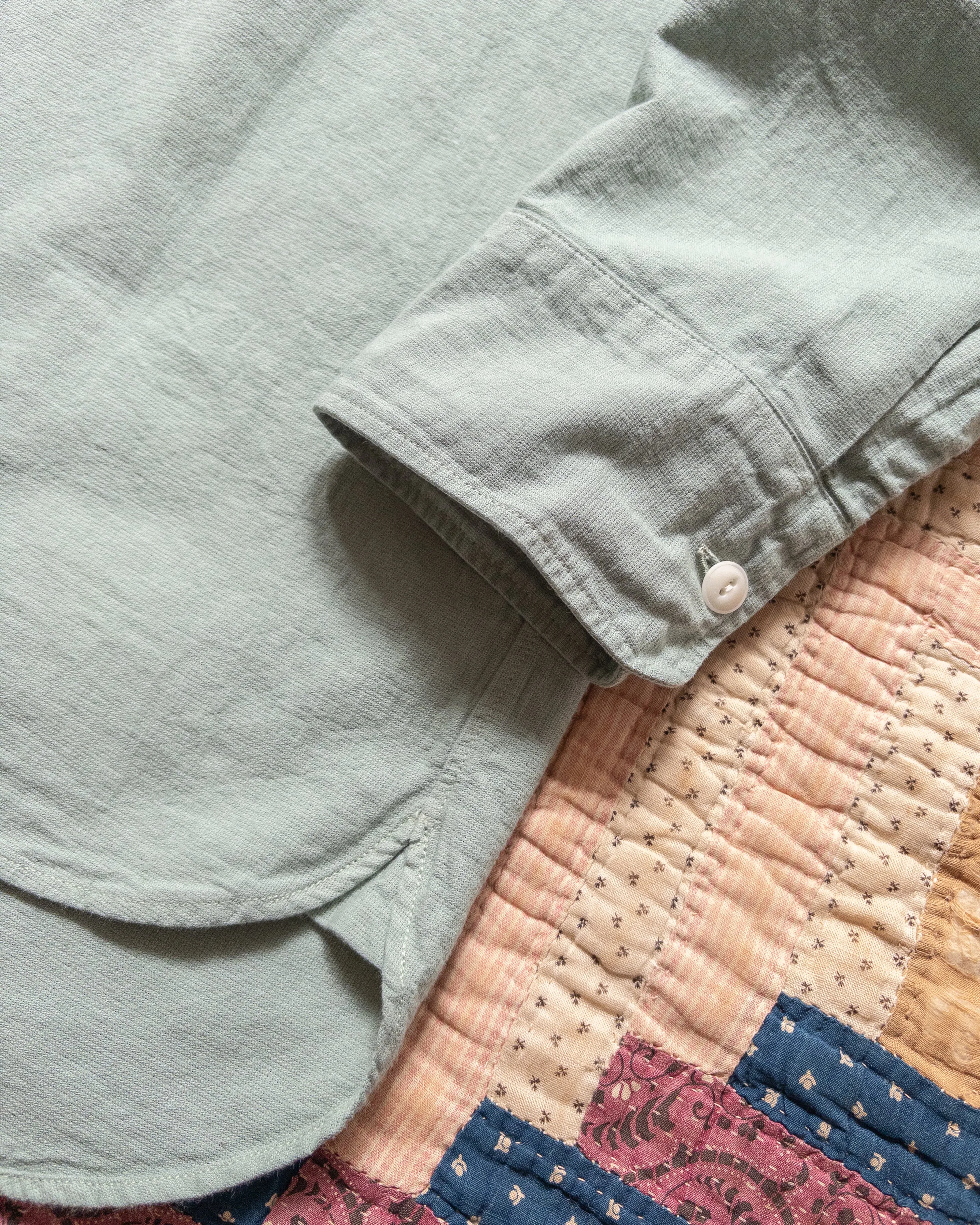 Aertex Half-Zip Shirt - Sage sold by Wythe NY product image thumbnail 2