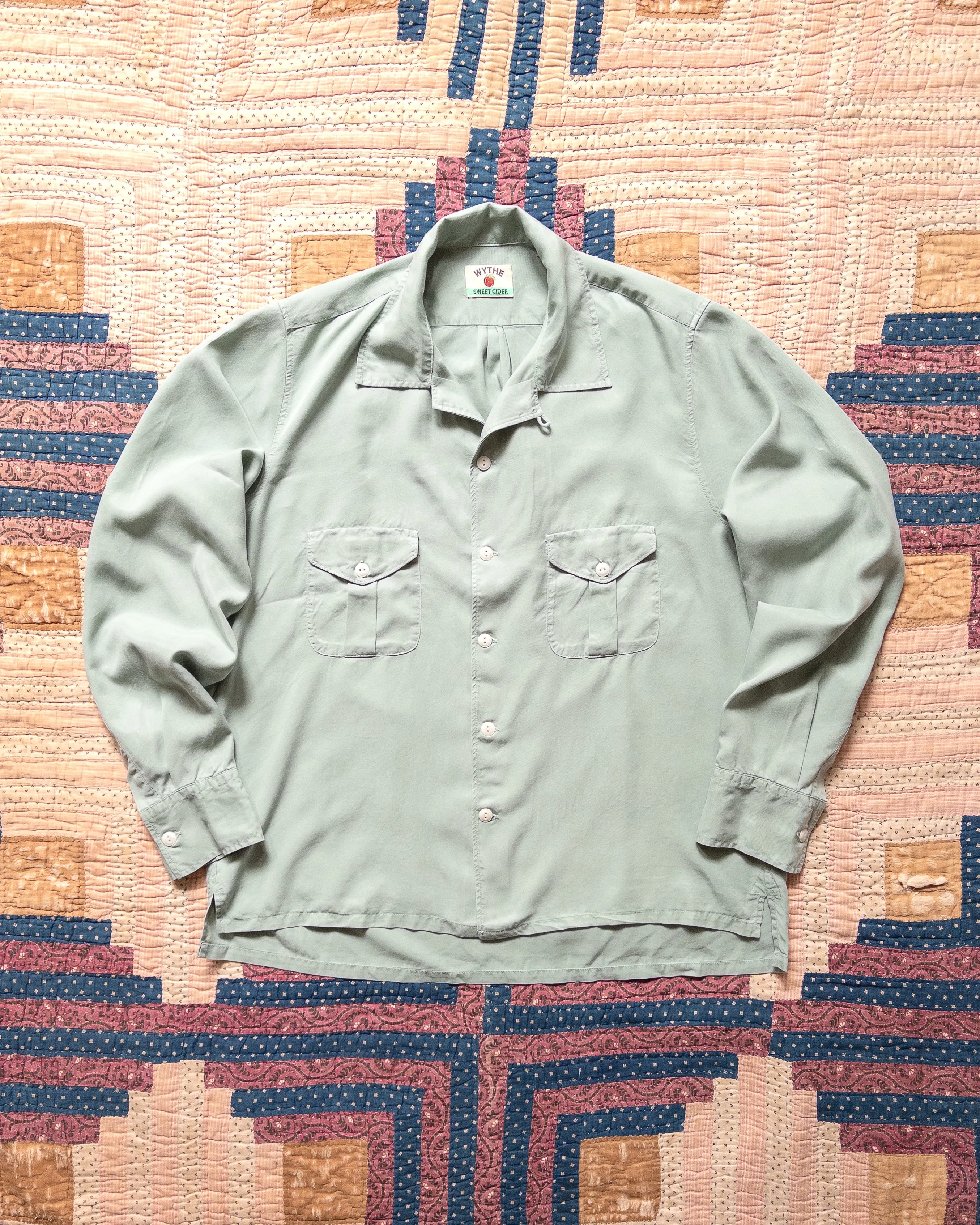 Tencel Gabardine Patio Shirt - Sage sold by Wythe NY