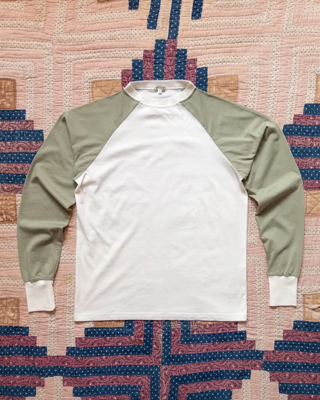 Long Sleeve Raglan T-Shirt - Faded Olive made by Wythe NY