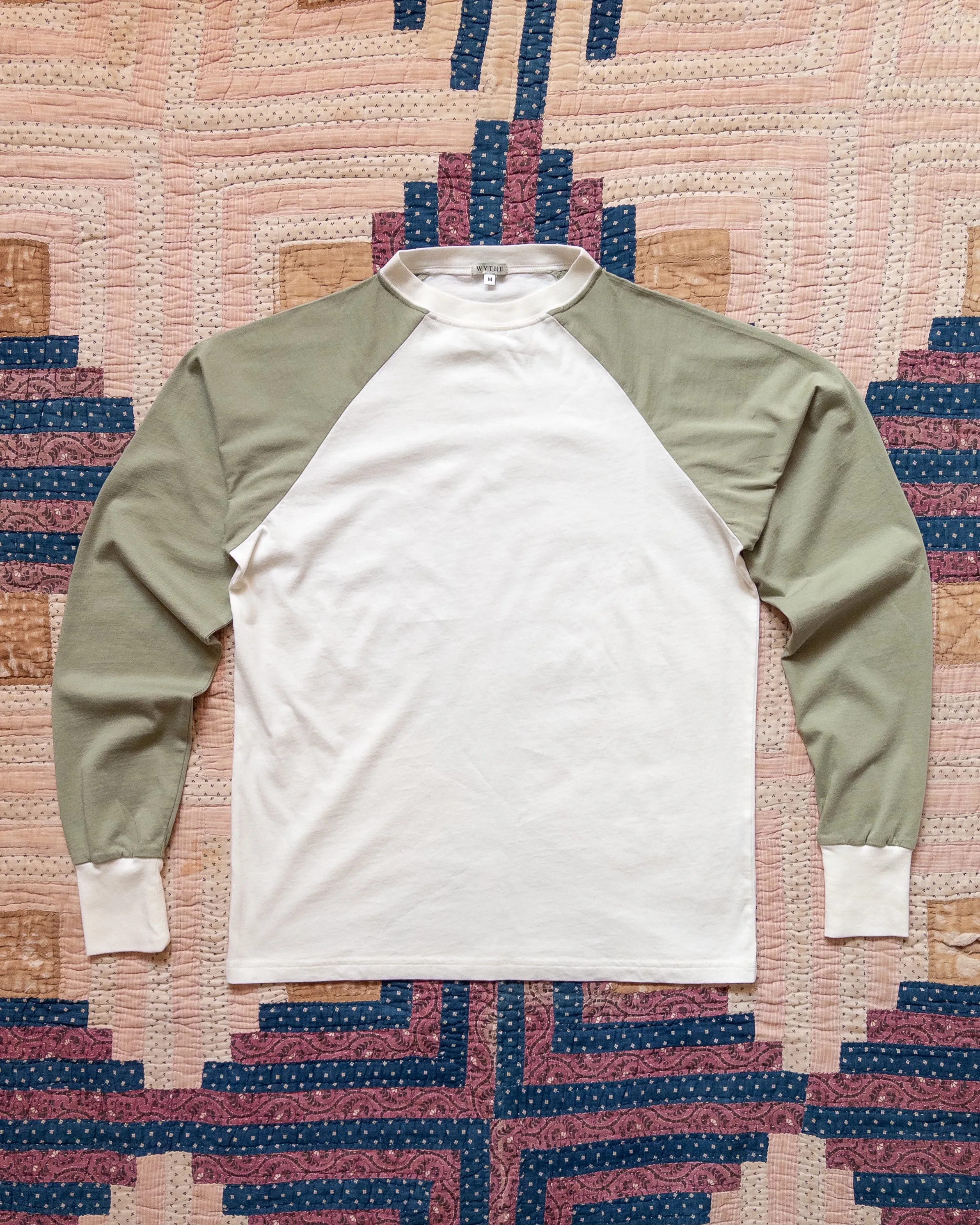 Long Sleeve Raglan T-Shirt - Faded Olive sold by Wythe NY
