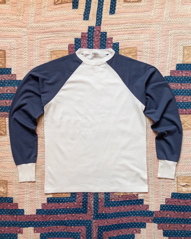 Long Sleeve Raglan T-Shirt - Faded Navy made by Wythe NY