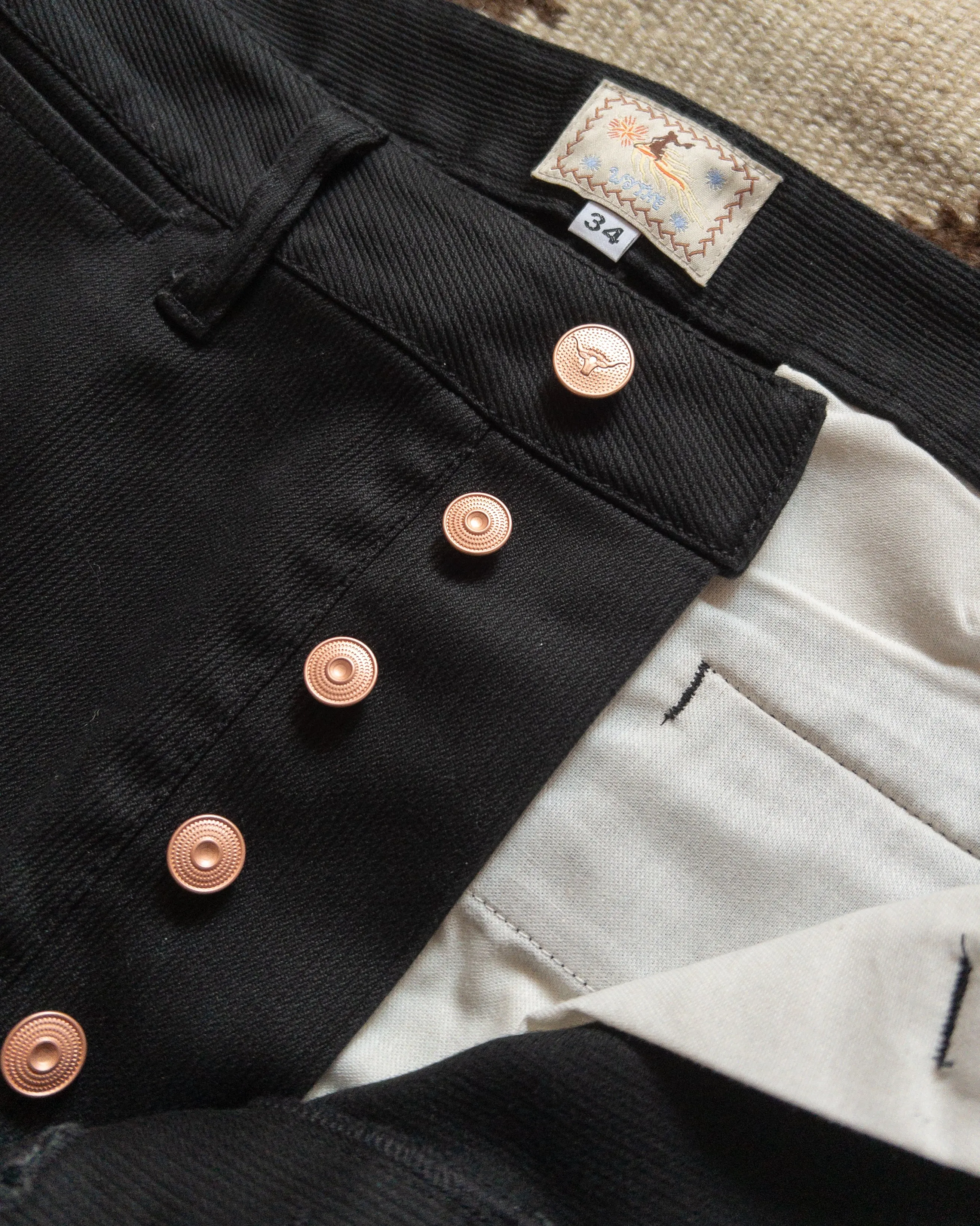 Bedford Cord Flat Front Chino - Black sold by Wythe NY product image thumbnail 3