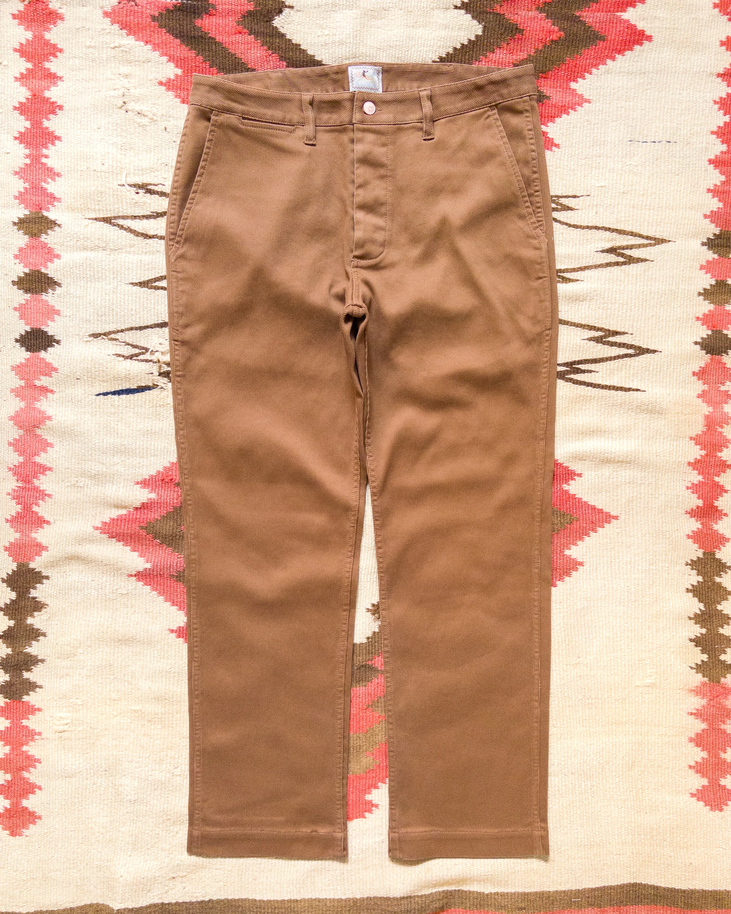Bedford Cord Flat Front Chino - Bay Brown sold by Wythe NY