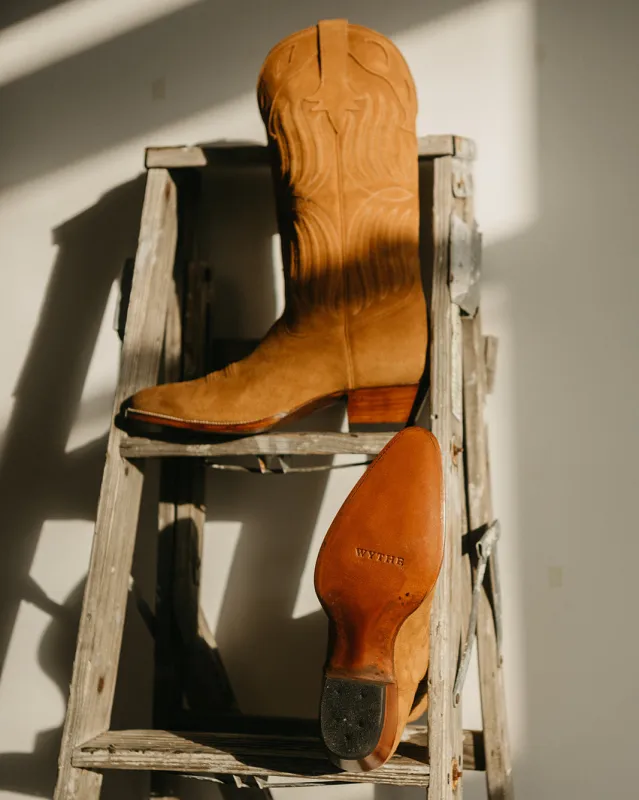Women's Snuff Suede Western Boots - 50% PREORDER DEPOSIT made by Wythe NY
