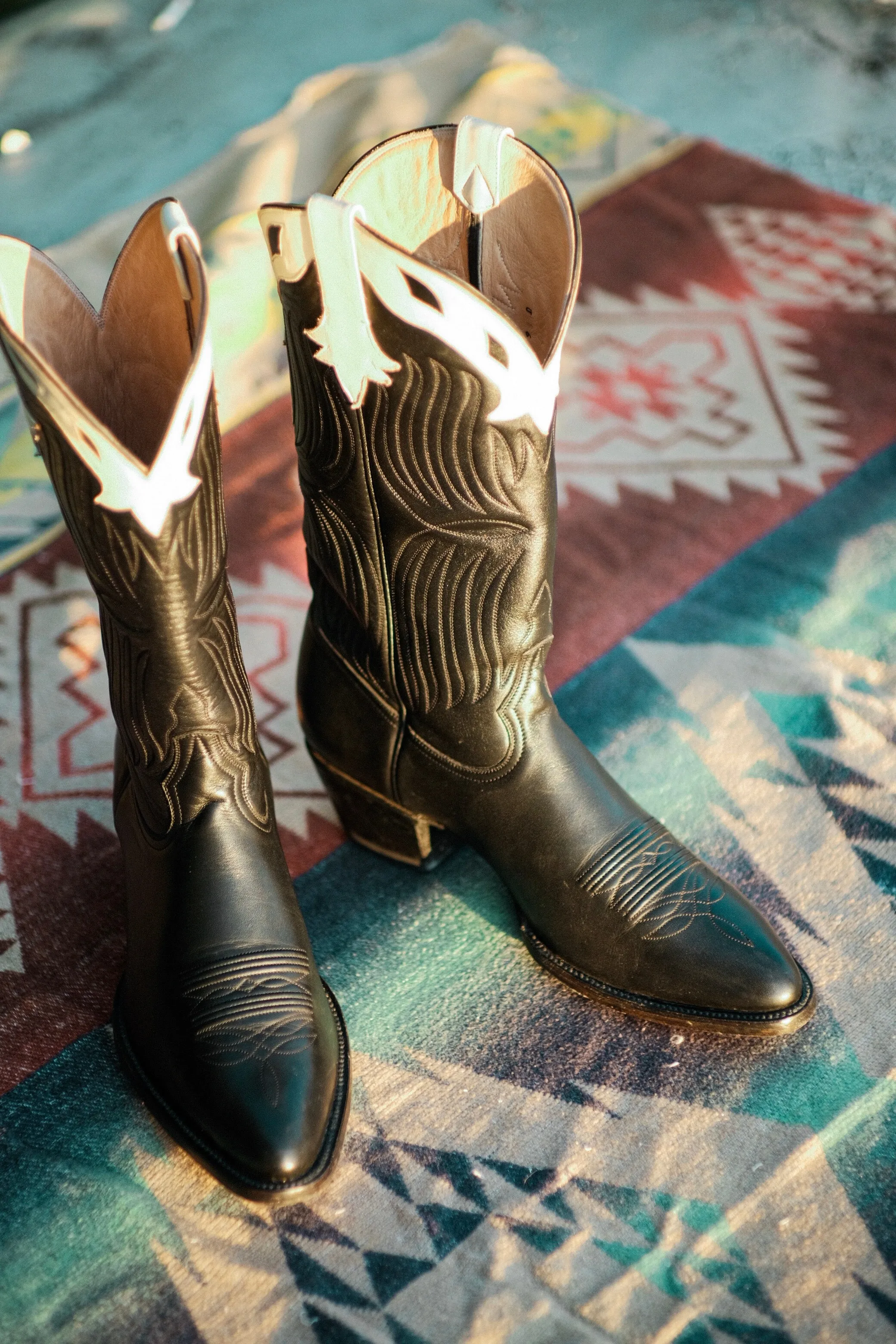 Black and Bone Calfskin Western Boots - 50% PREORDER DEPOSIT sold by Wythe NY product image thumbnail 3