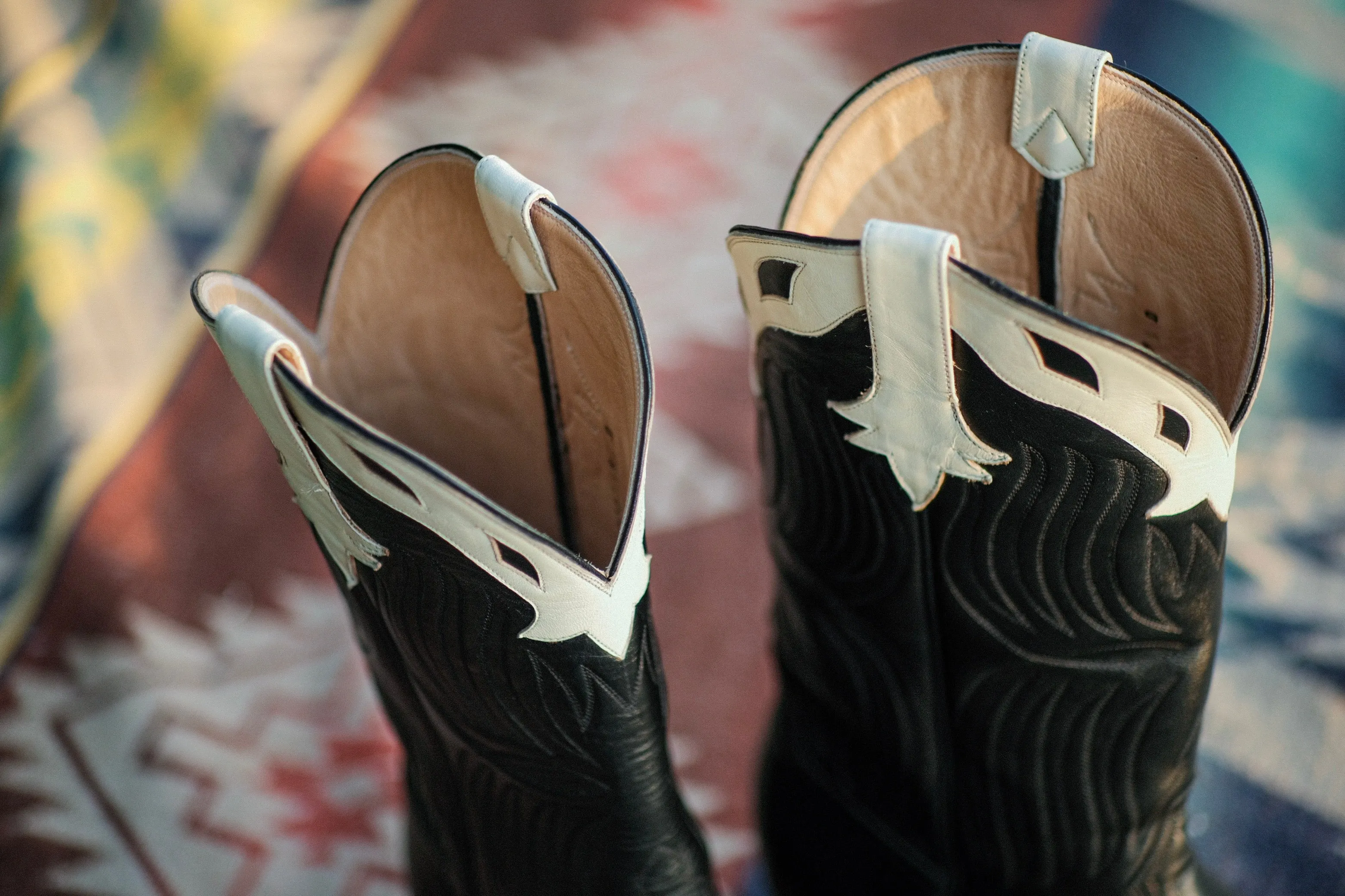 Black and Bone Calfskin Western Boots - 50% PREORDER DEPOSIT sold by Wythe NY product image thumbnail 4