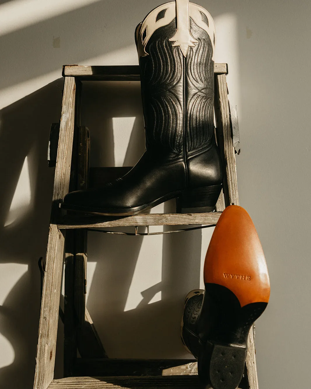 Black and Bone Calfskin Western Boots - 50% PREORDER DEPOSIT sold by Wythe NY product image thumbnail 2