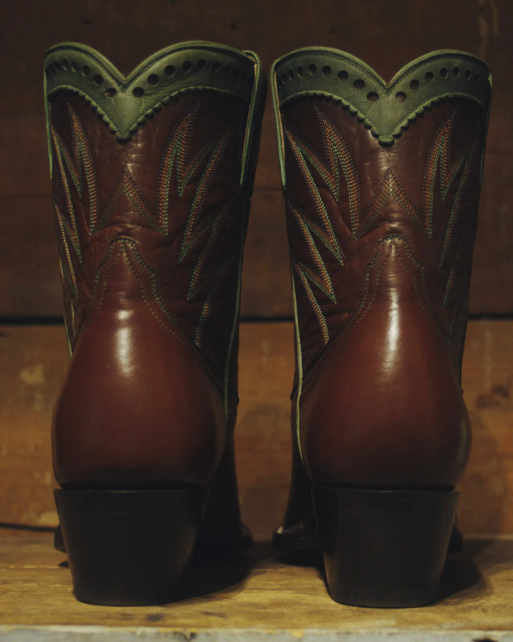 Brown/Sagebrush Calfskin Pee Wee Boots - 50% PREORDER DEPOSIT sold by Wythe NY product image thumbnail 3
