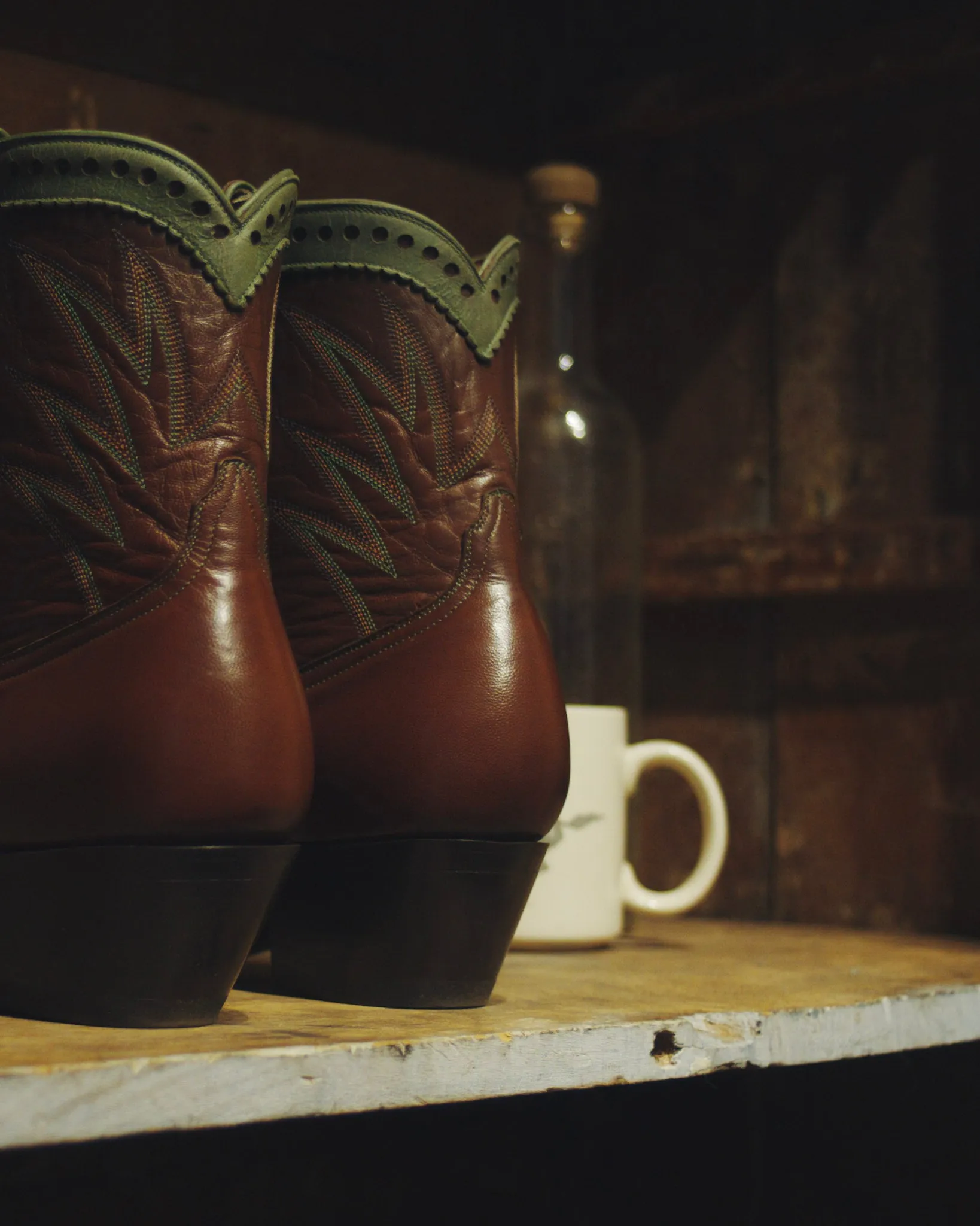 Brown/Sagebrush Calfskin Pee Wee Boots - 50% PREORDER DEPOSIT sold by Wythe NY product image thumbnail 2