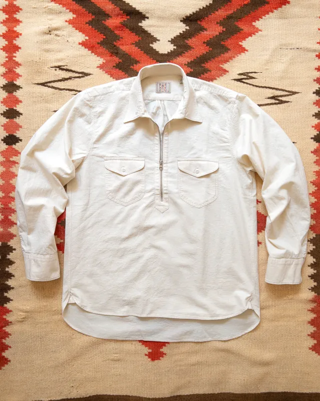 Aertex Half-Zip Shirt - Unbleached made by Wythe NY