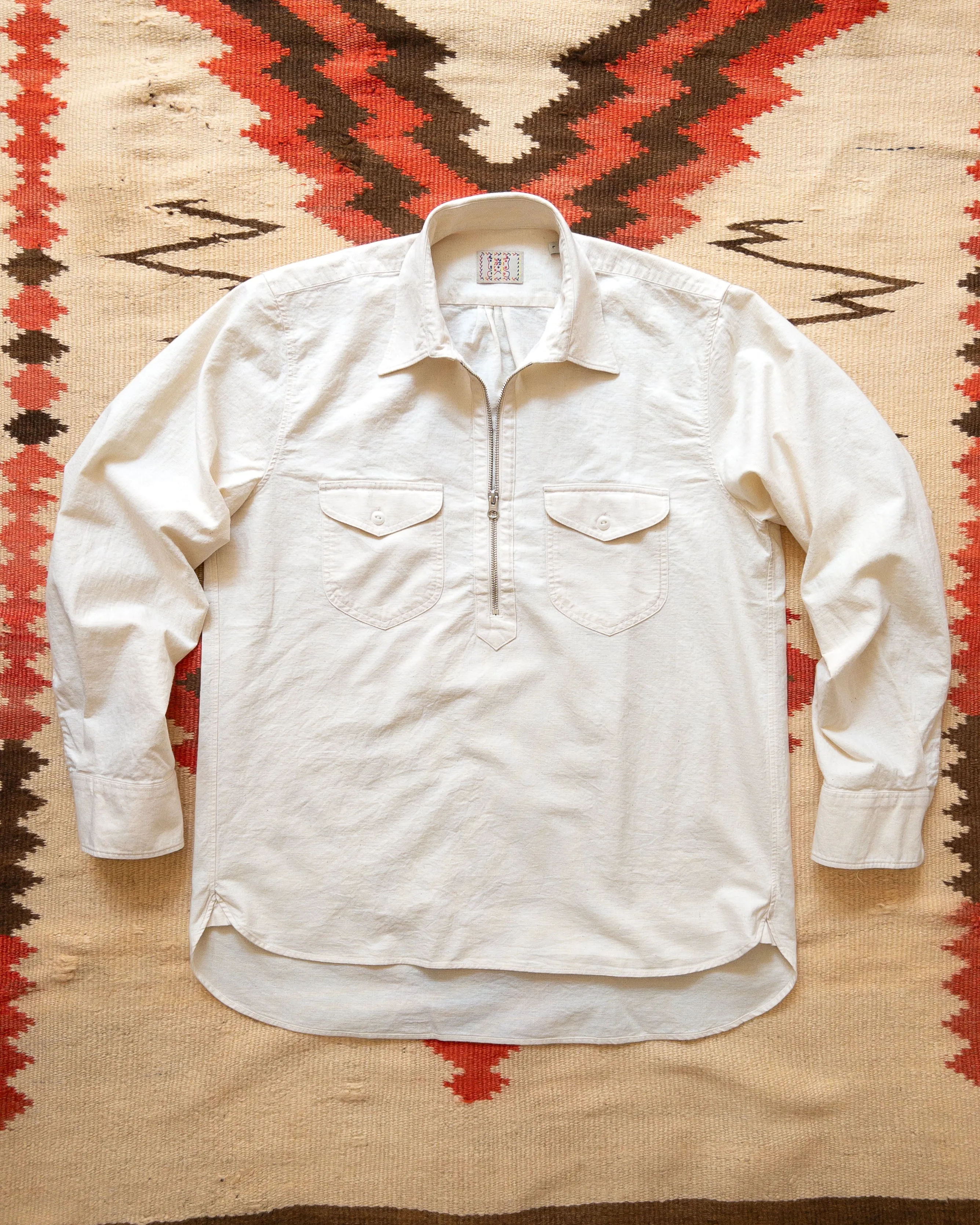 Aertex Half-Zip Shirt - Unbleached sold by Wythe NY