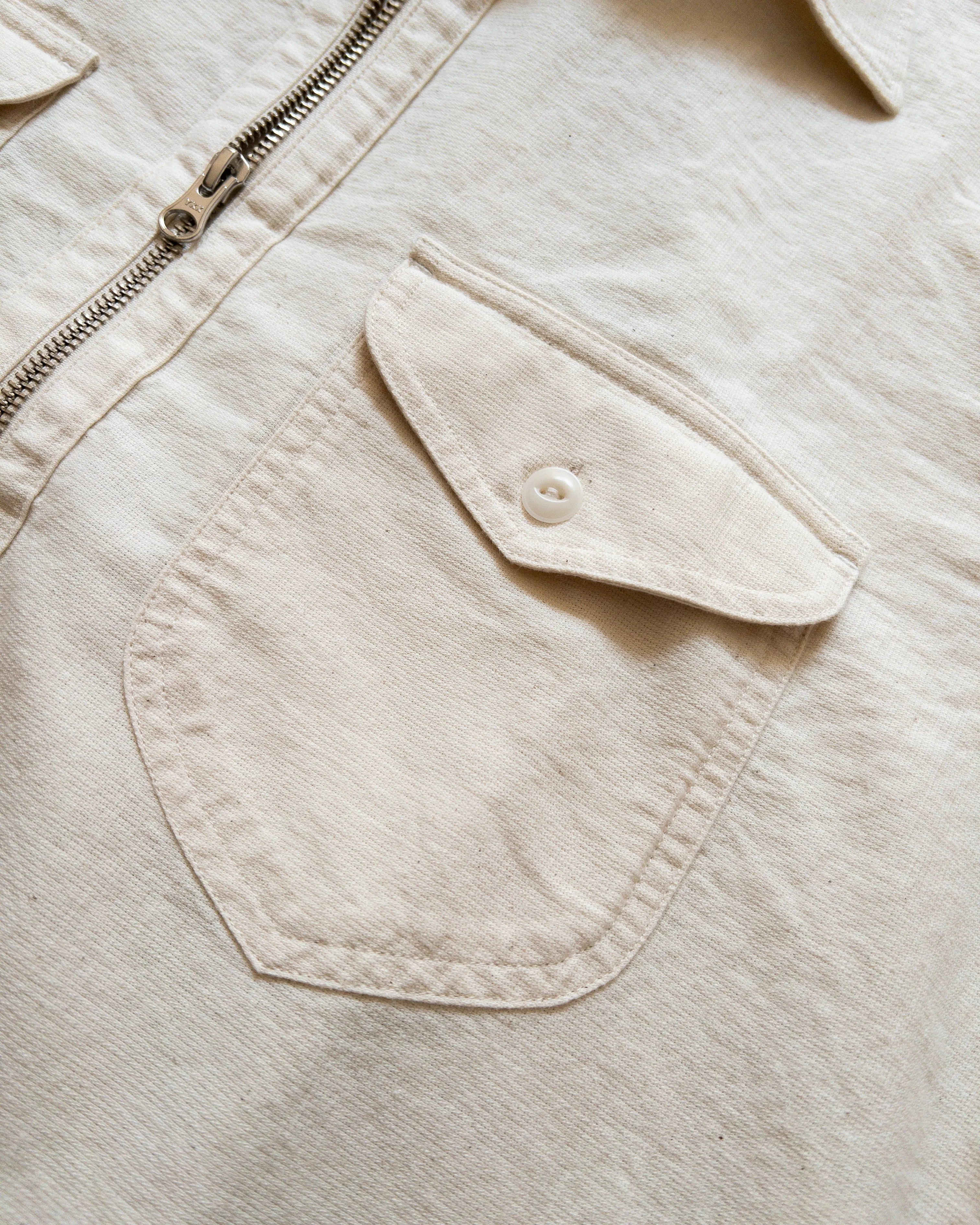 Aertex Half-Zip Shirt - Unbleached sold by Wythe NY product image thumbnail 2