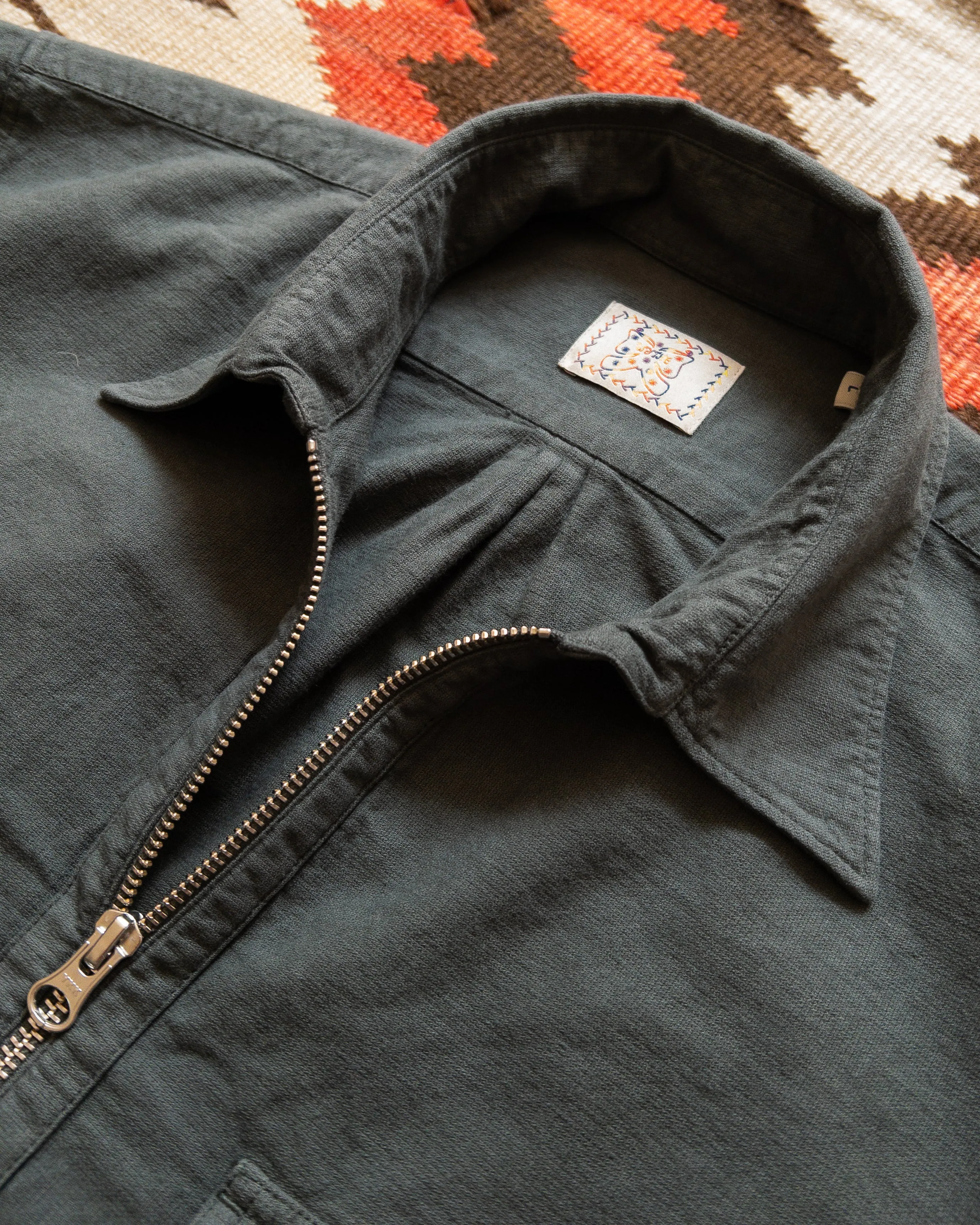 Aertex Half-Zip Shirt - Faded Black sold by Wythe NY product image thumbnail 4