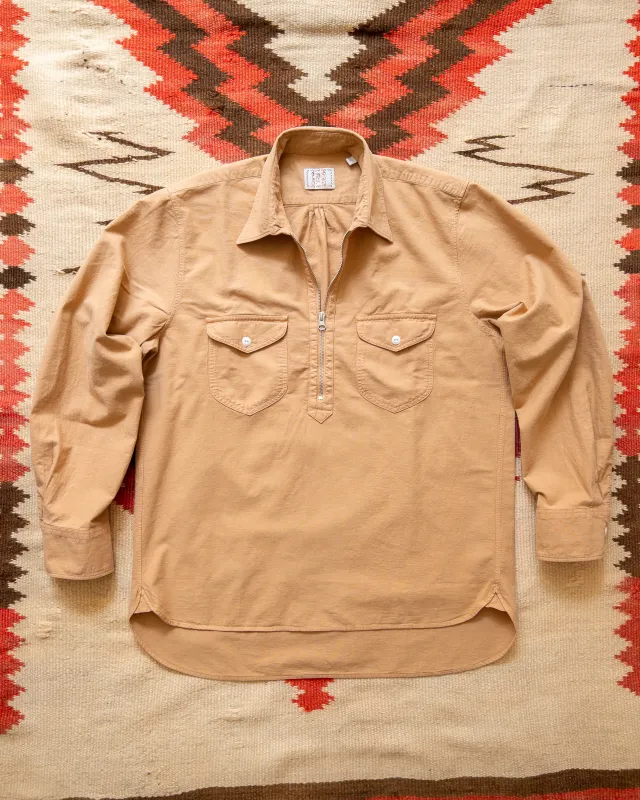 Aertex Half-Zip Shirt - Apricot made by Wythe NY