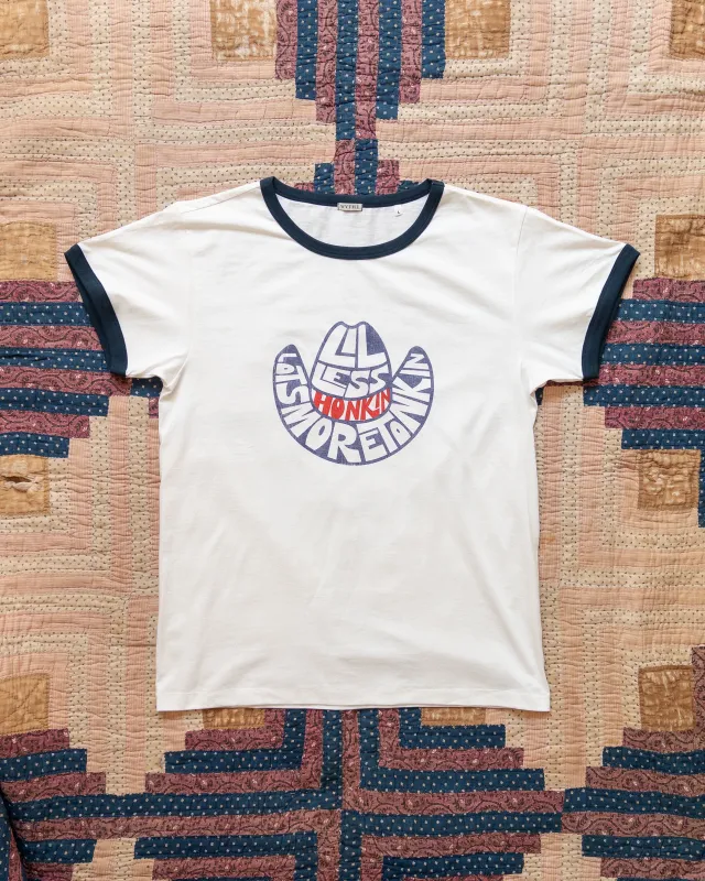 Tonkin Print Tubular Ringer T-Shirt - Navy made by Wythe NY