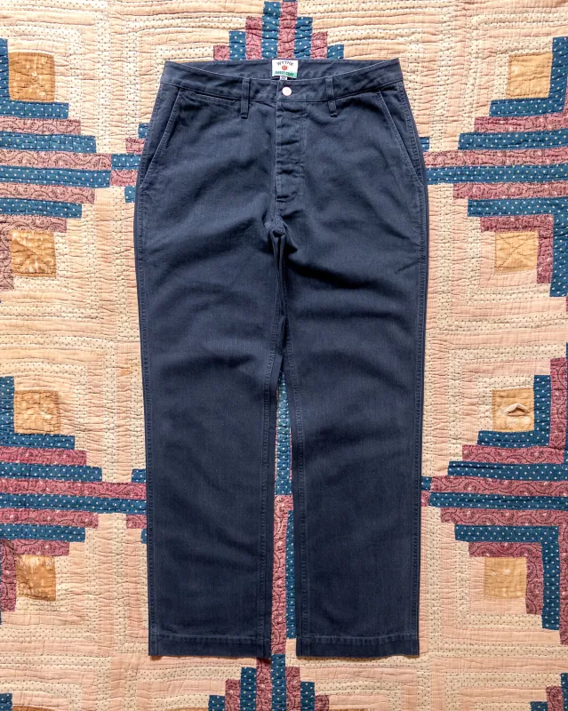 Japanese Cotton Herringbone Chino - Faded Navy made by Wythe NY