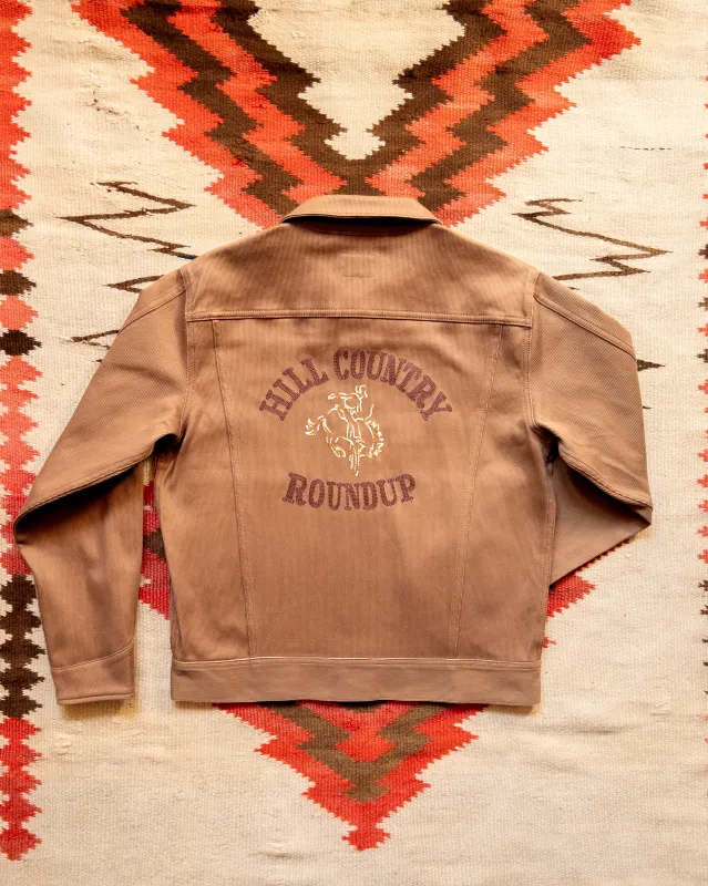 Embroidered Bedford Cord Ranch Jacket - Bay Brown made by Wythe NY