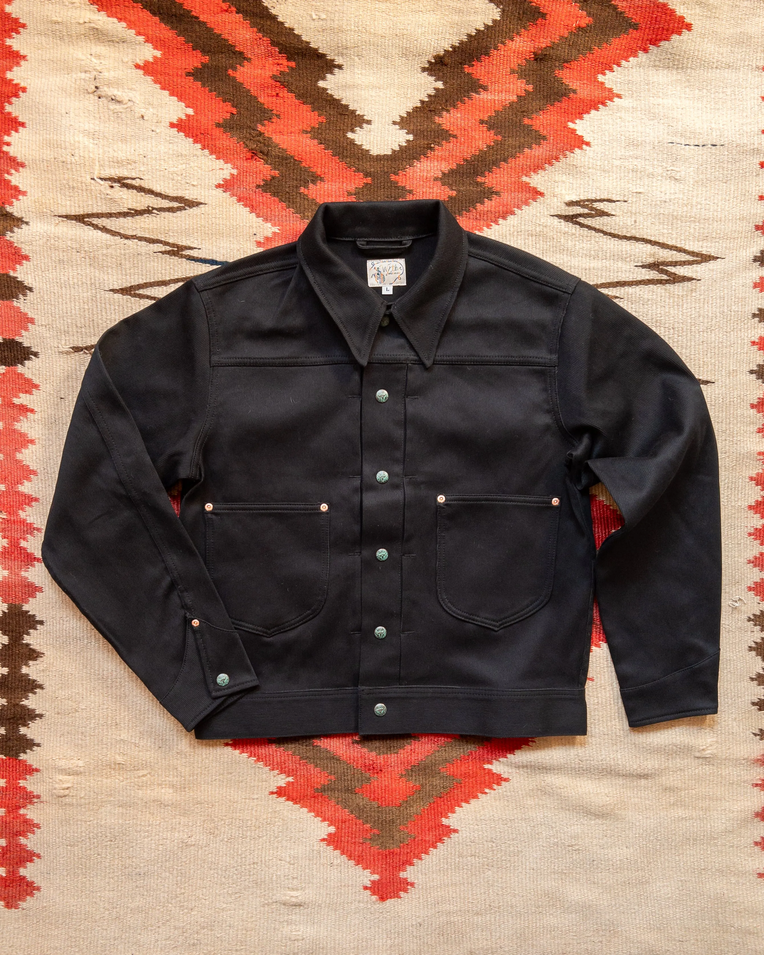 Embroidered Bedford Cord Ranch Jacket - Black sold by Wythe NY product image thumbnail 2