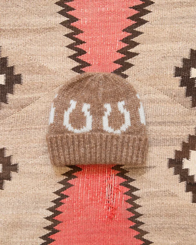 Alpaca Horseshoe Beanie - Brown made by Wythe NY