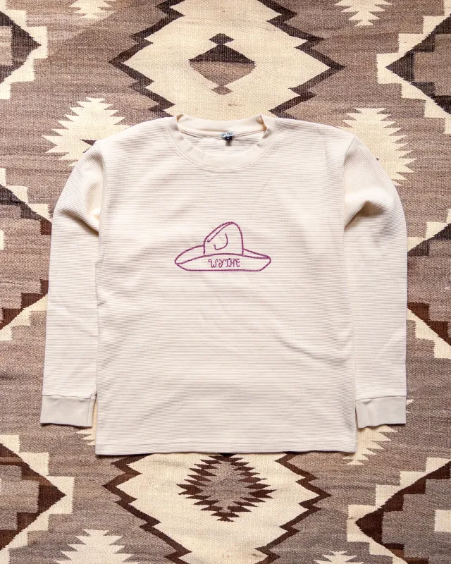 Cowboy Hat Longsleeve Thermal - Cream made by Wythe NY