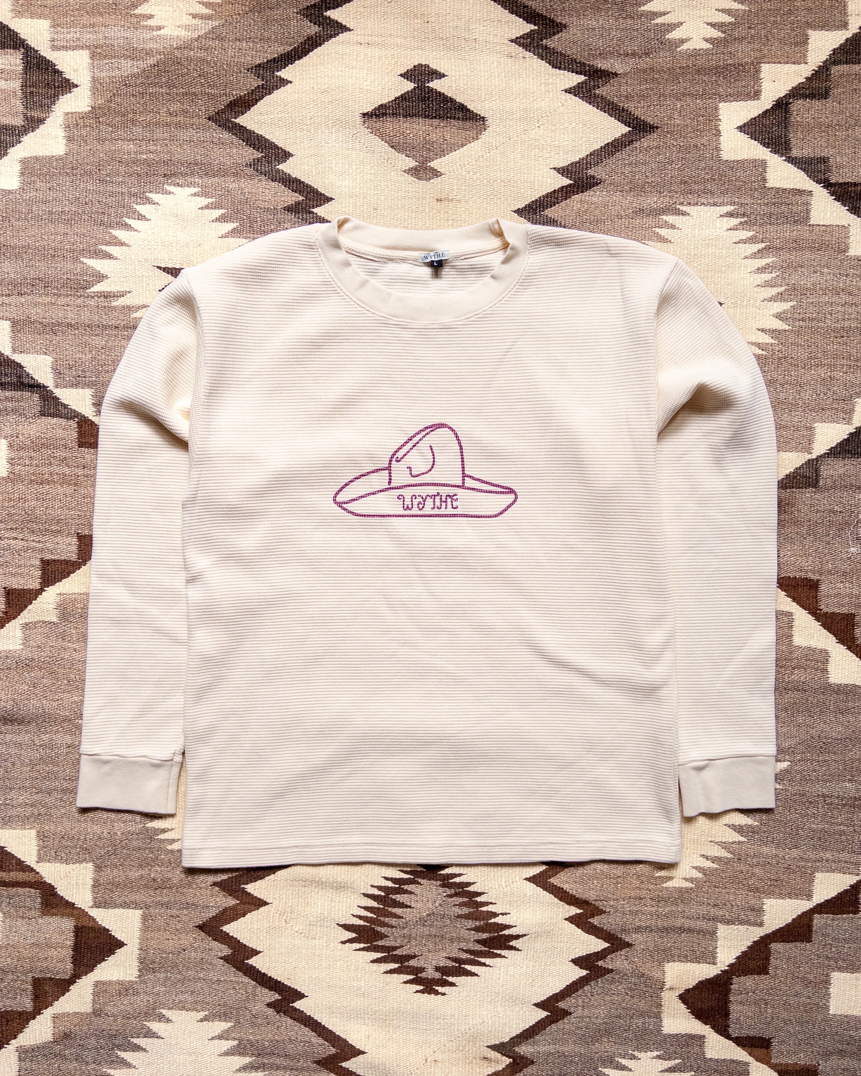 Cowboy Hat Longsleeve Thermal - Cream sold by Wythe NY